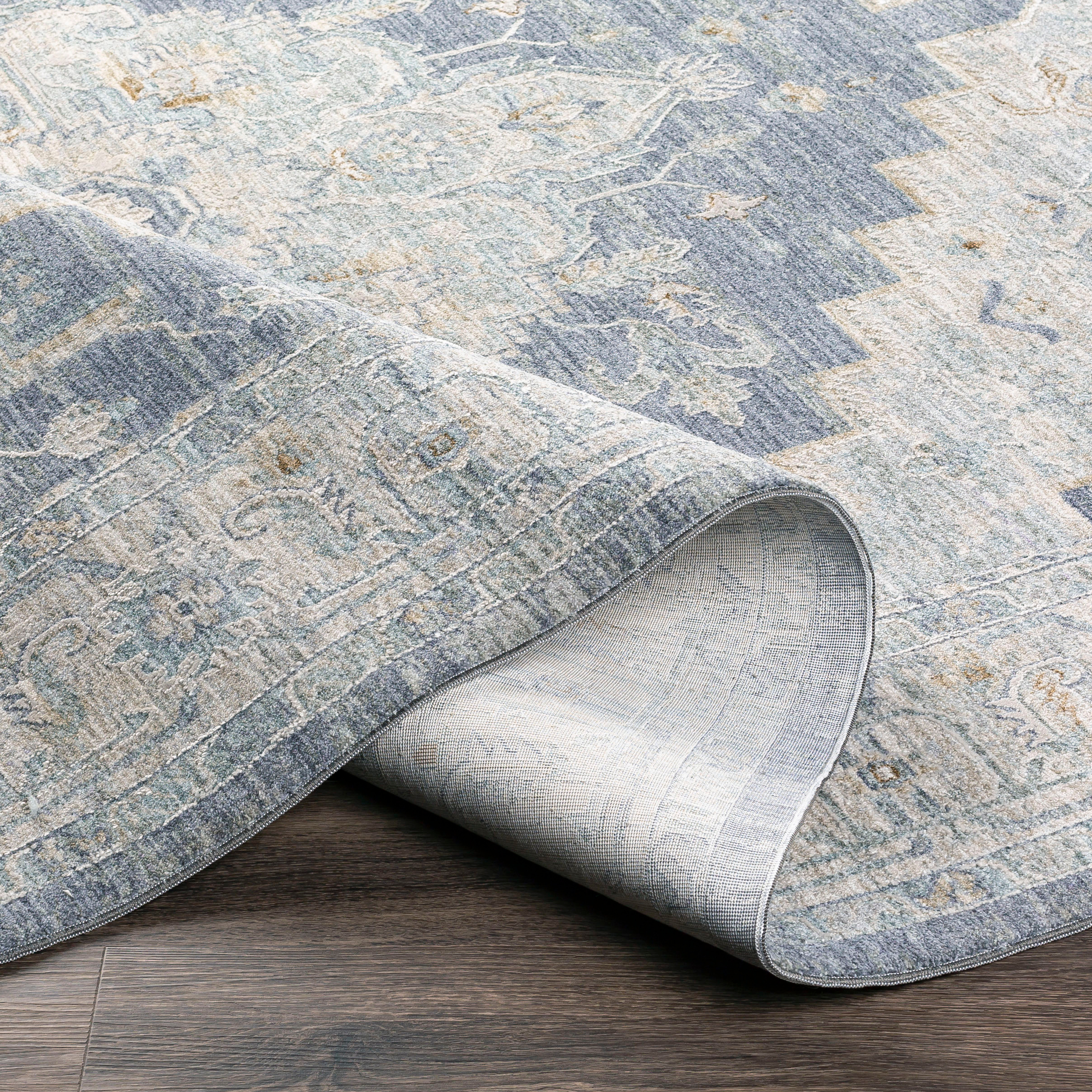 Avant Garde Gray Synthetic 6'7" x 9'6" Easy Care Area Rug