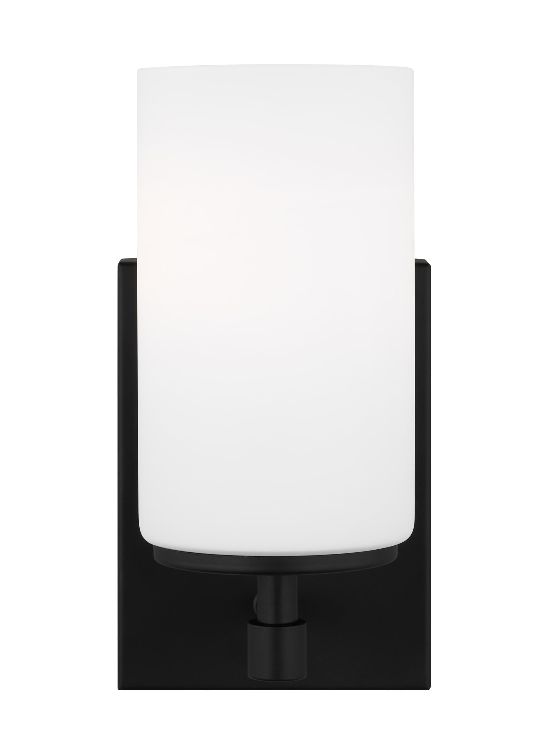 Generation Lighting 1-Light Alturas Contemporary Bath Fixture Wall Lamp Midnight Black 4124601-112 | Bathroom Light Fixture for Home Decor | Wall Sconce Vanity Light Fixture and Bathroom Accessory