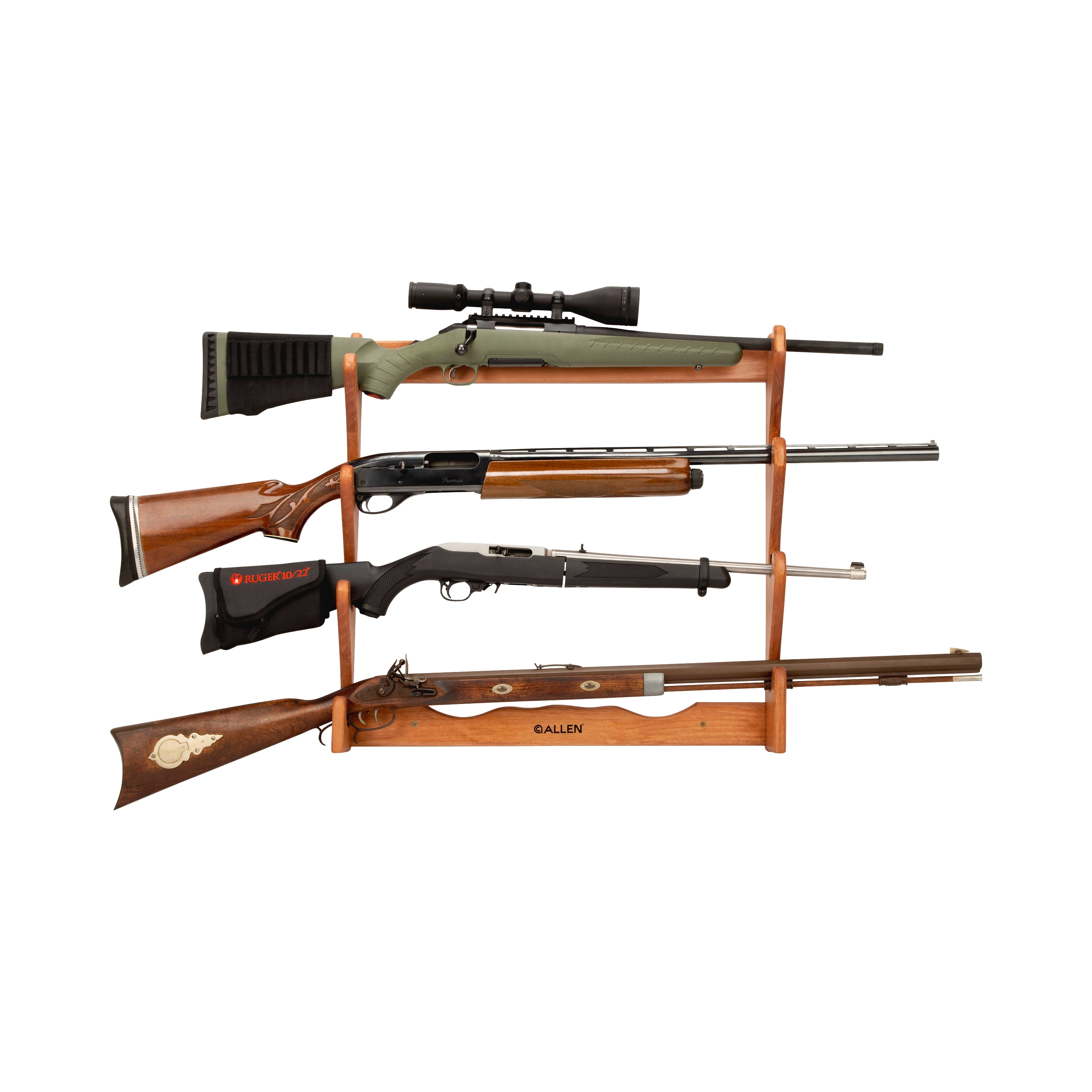 Four Gun Wooden Gun Rack