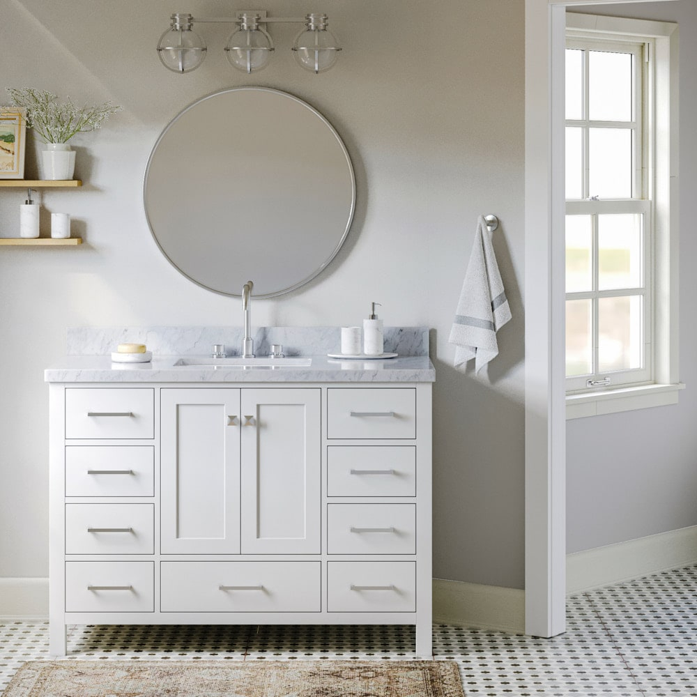 Ariel A049s-Bc Cambridge 48" Single Free Standing Vanity Cabinet Only - White
