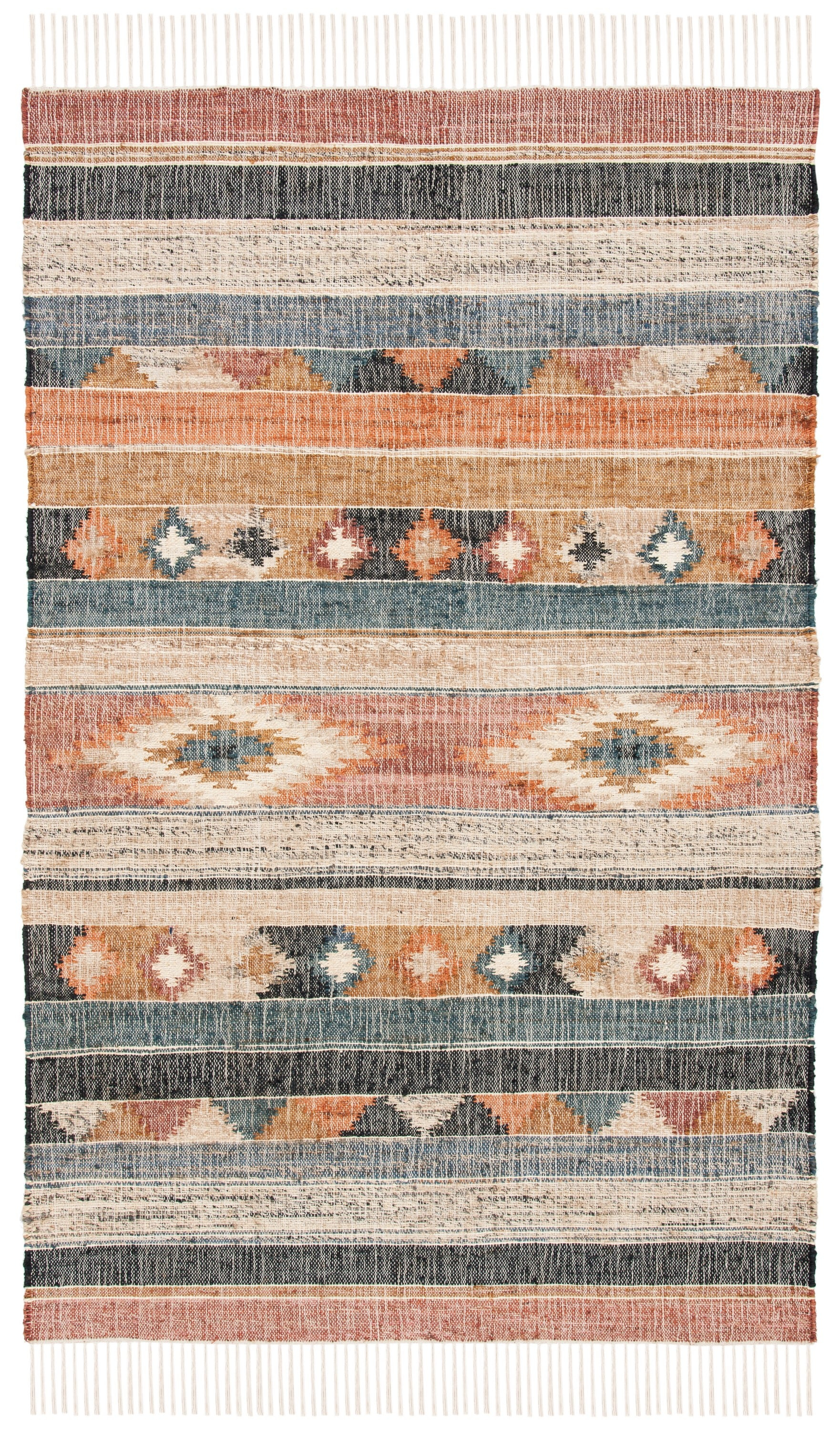 SAFAVIEH Kilim Marie Tribal Area Rug, Blue/Rust, 9' x 12'