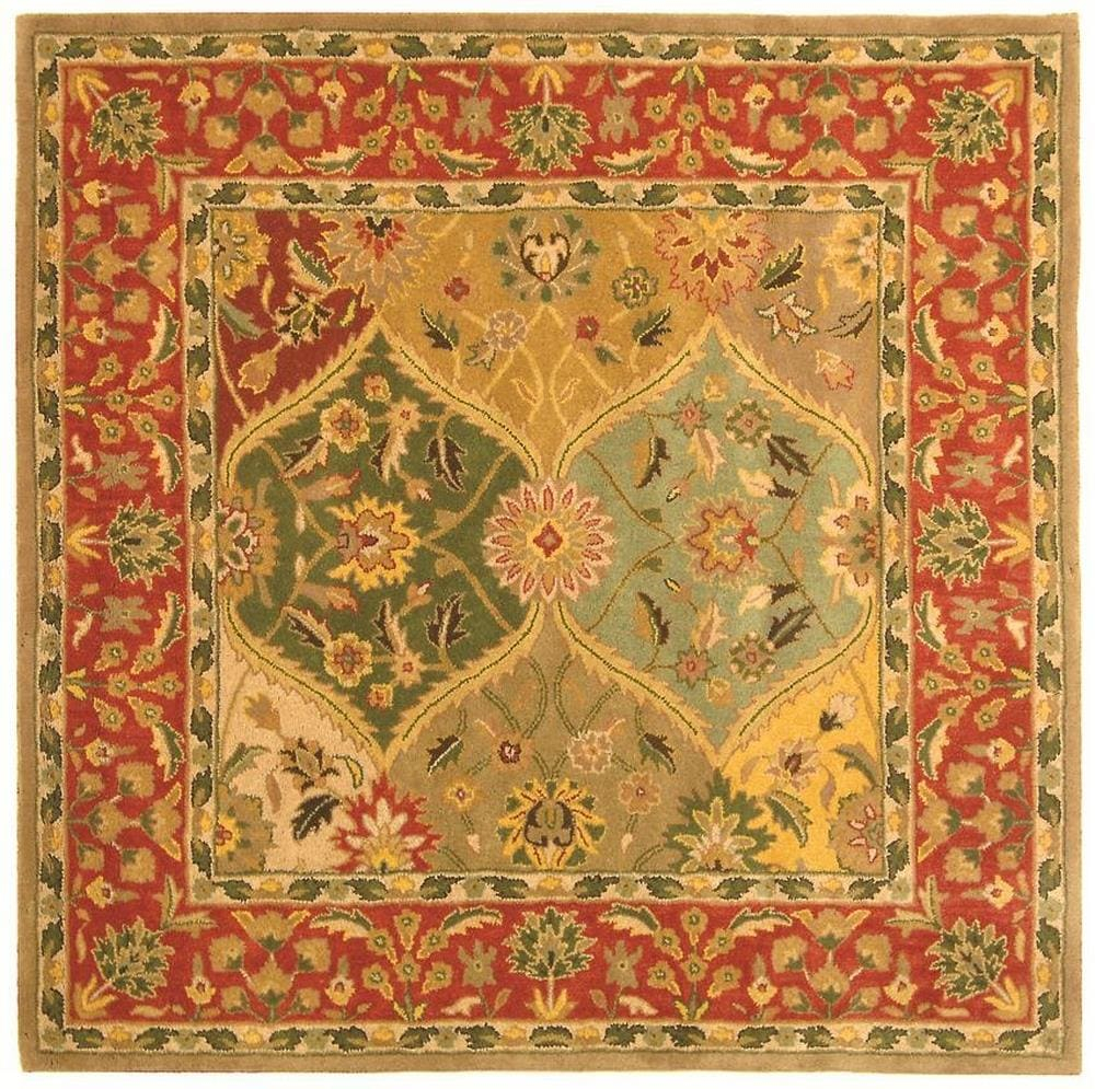 SAFAVIEH Heritage Wessex Traditional Wool Area Rug, Multi, 4' x 4' Square