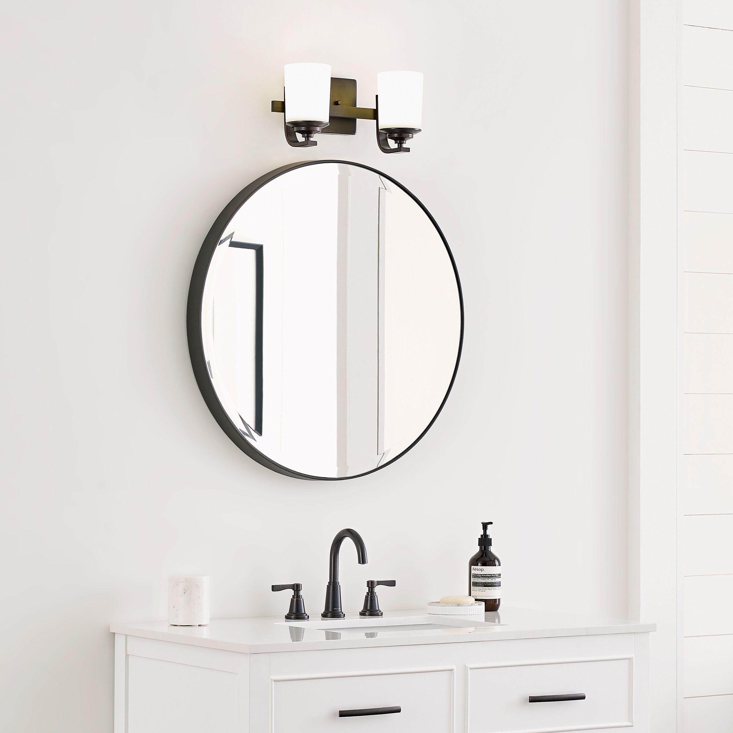 Kemal Bronze Cylinder 2-Light Energy Star Vanity Fixture