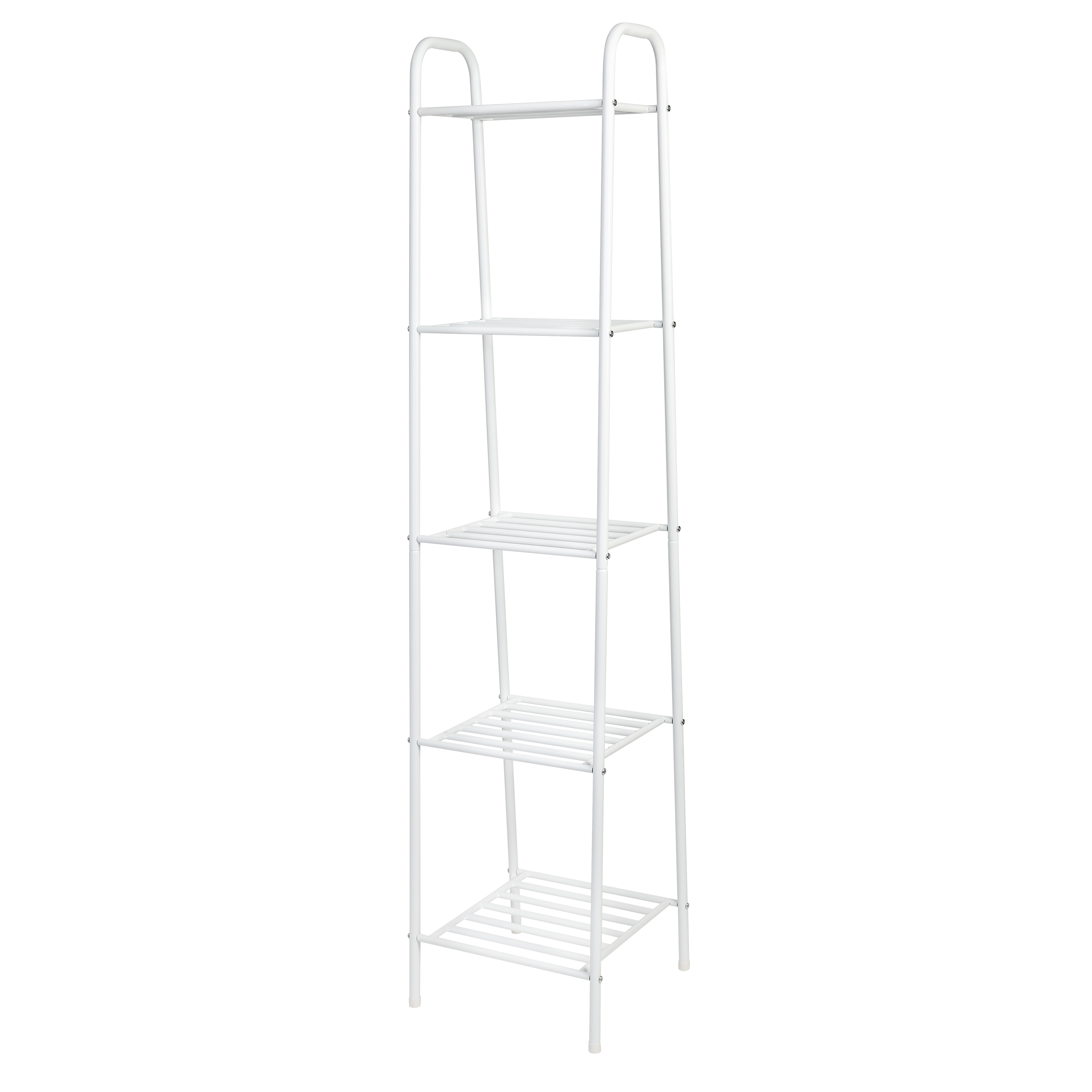 Honey Can Do 5-Tier Steel Shelf, White Matte