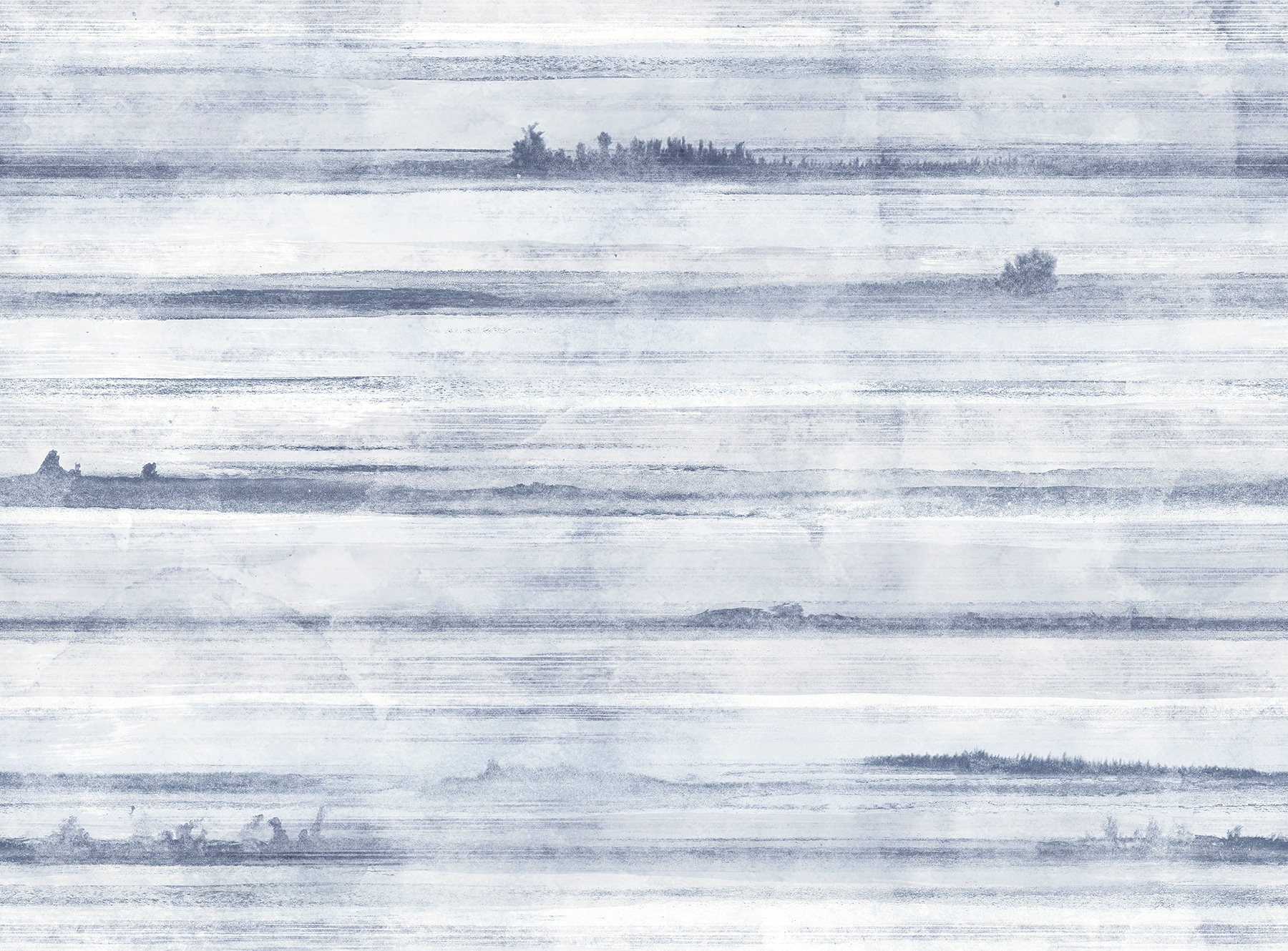 Ocean Blue and White Striped Washable Wall Mural