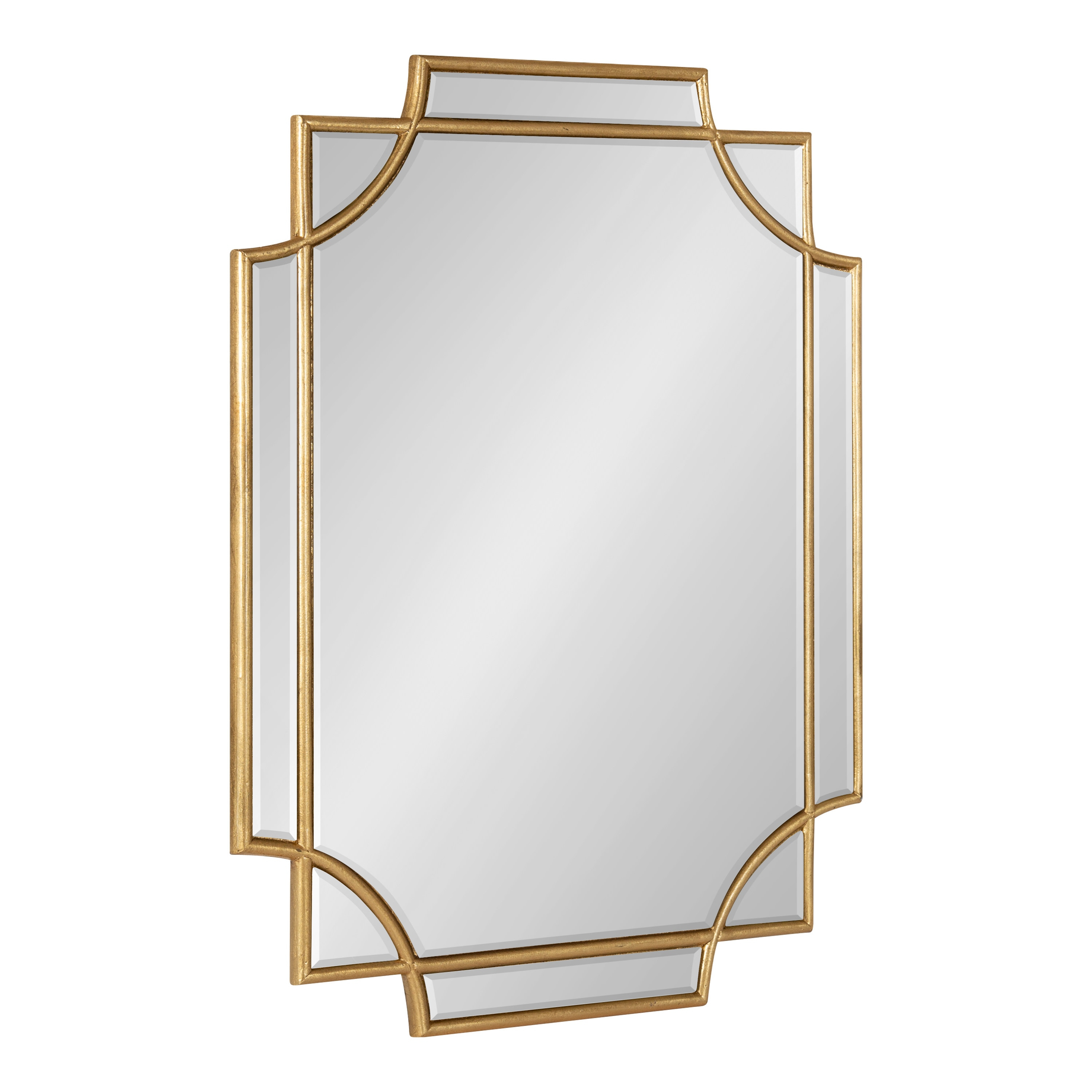 Kate and Laurel Minuette Glam Wall Mirror, 18 x 24, Gold, Boho-Chic Home Decor for Wall