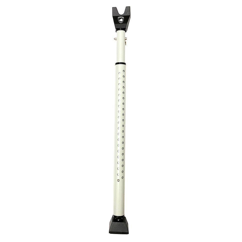 Adjustable White Steel Door Security Bar with Rubber Grip