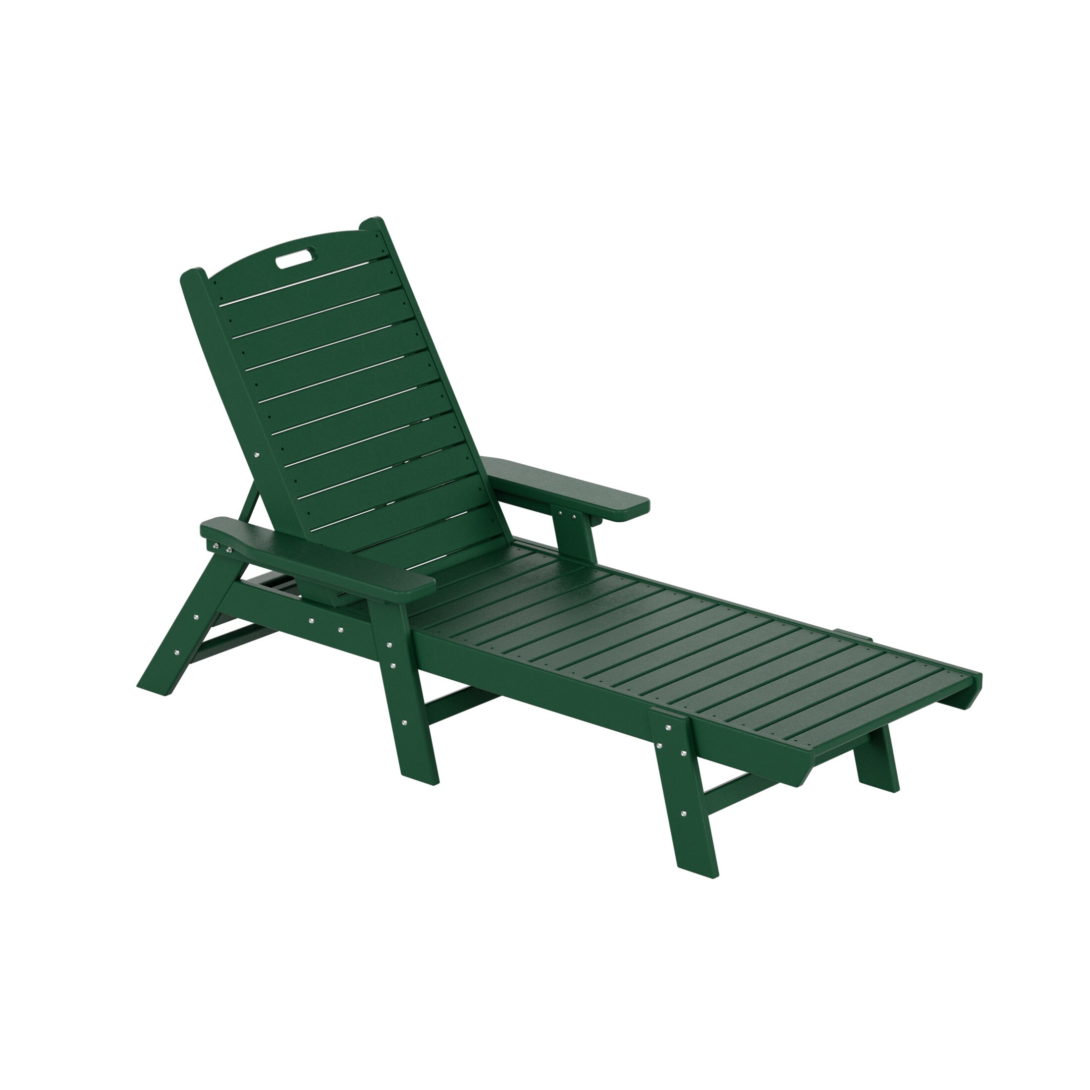 Polytrends Laguna 78" Poly Weather-Resistant Outdoor Chaise Lounge (Set of 2) Dark Green