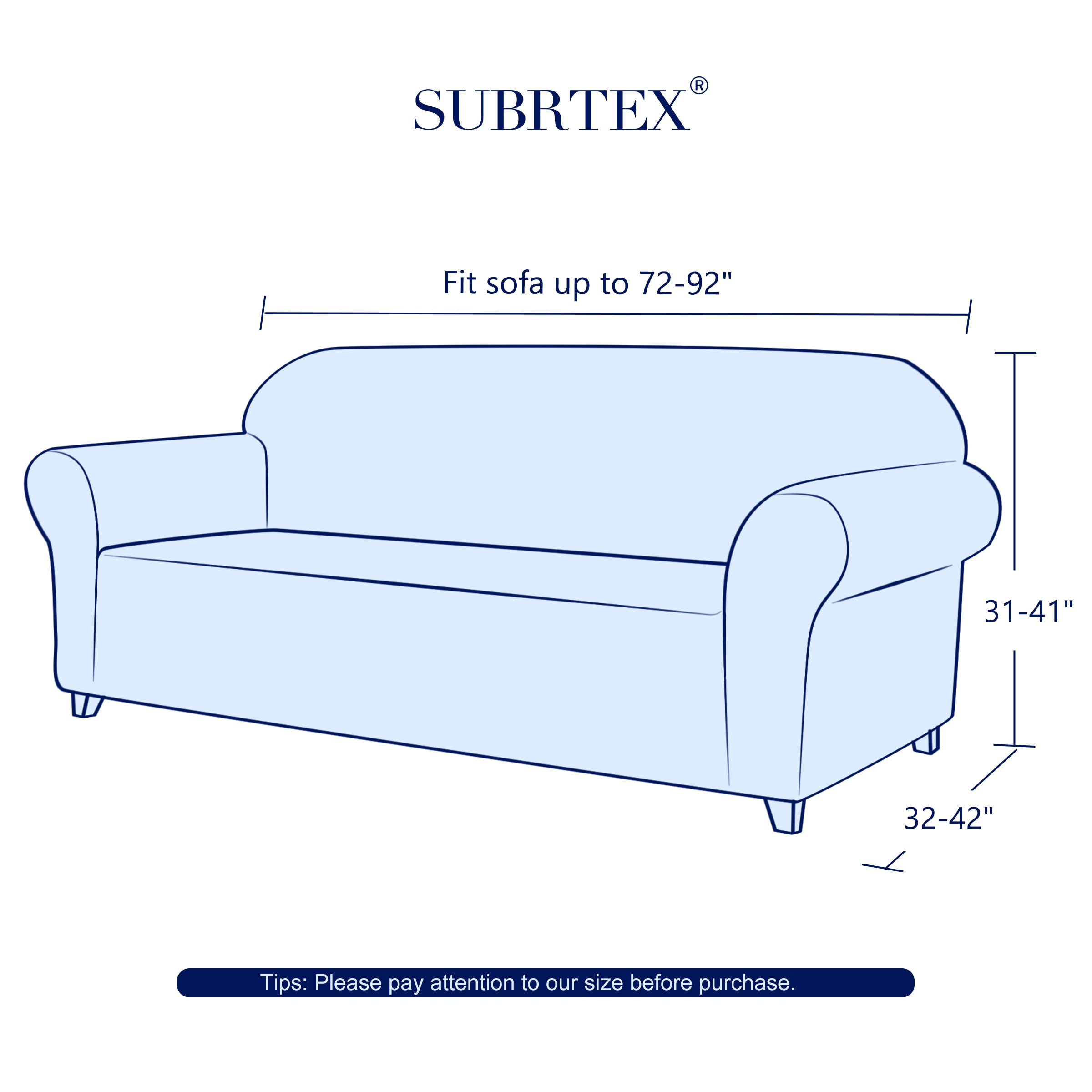 Subrtex Stretch 1-Piece Textured Grid Slipcover Sofa Cover, Orange