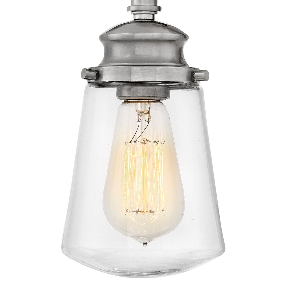 Fritz Outdoor Brushed Nickel Dimmable Wall Sconce with Clear Glass
