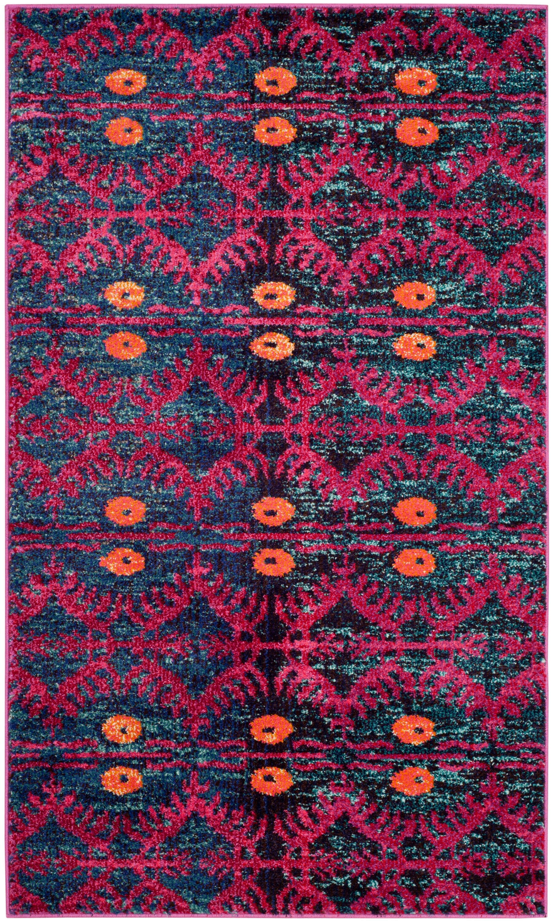 SAFAVIEH Monaco Flannery Geometric Area Rug, Pink/Multi, 3' x 5'