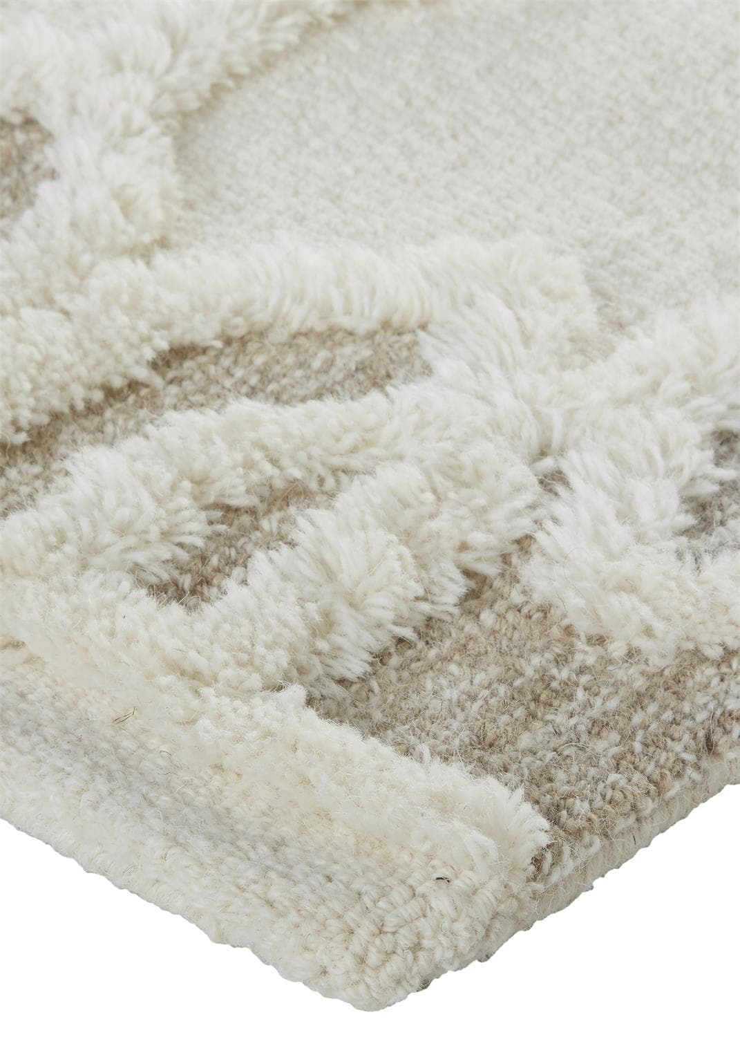 Room Envy Elika 4 x 6 (ft) Tufted Wool Ivory/Natural Tan Rectangular Indoor Geometric Bohemian/Eclectic Area rug