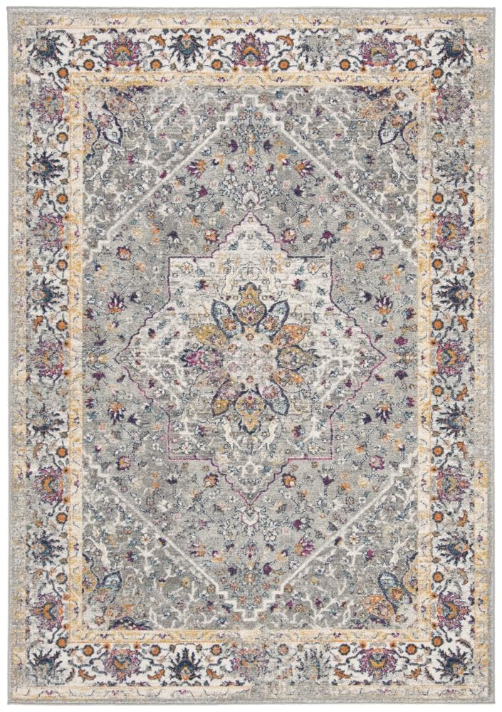 SAFAVIEH Evoke Gracelyn Overdyed Floral Area Rug, Grey, 6'7" x 9'