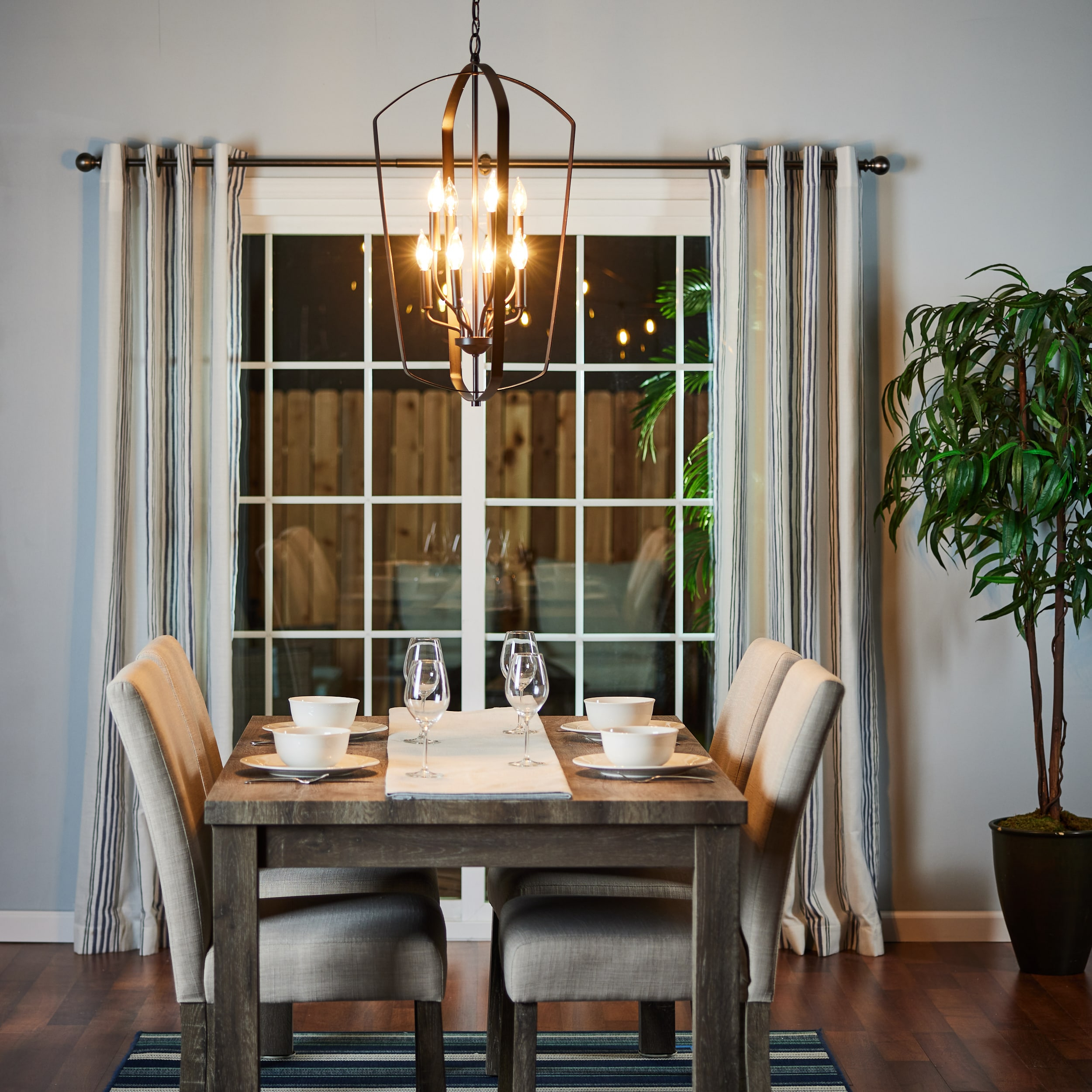 Romee 8-Light Bronze Aluminum Indoor/Outdoor Pendant