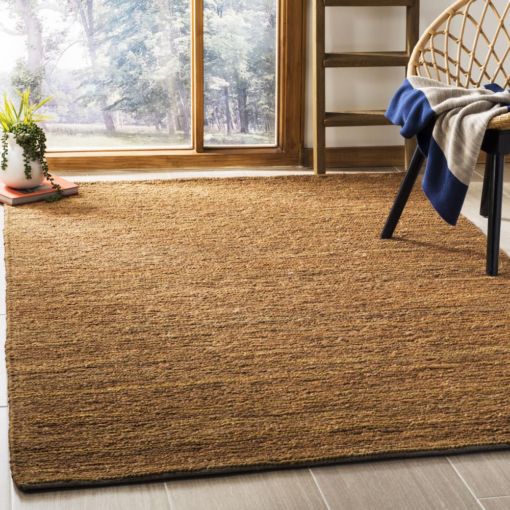 SAFAVIEH Organic Elissa Solid Braided Jute Area Rug, Gold, 9' x 12'