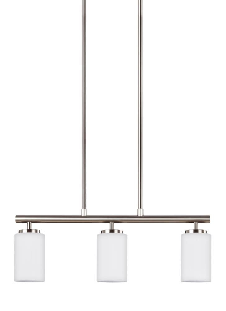 Sea Gull Lighting 66160-962 Oslo Three-Light Island Pendant Hanging Modern Light Fixture, Brushed Nickel Finish