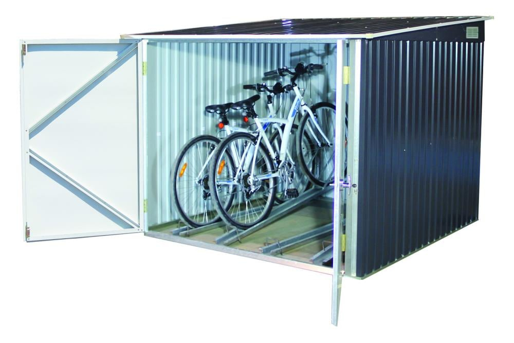 Duramax 6ft x 6ft Bicycle Storage Metal Anthracite w/ white trim