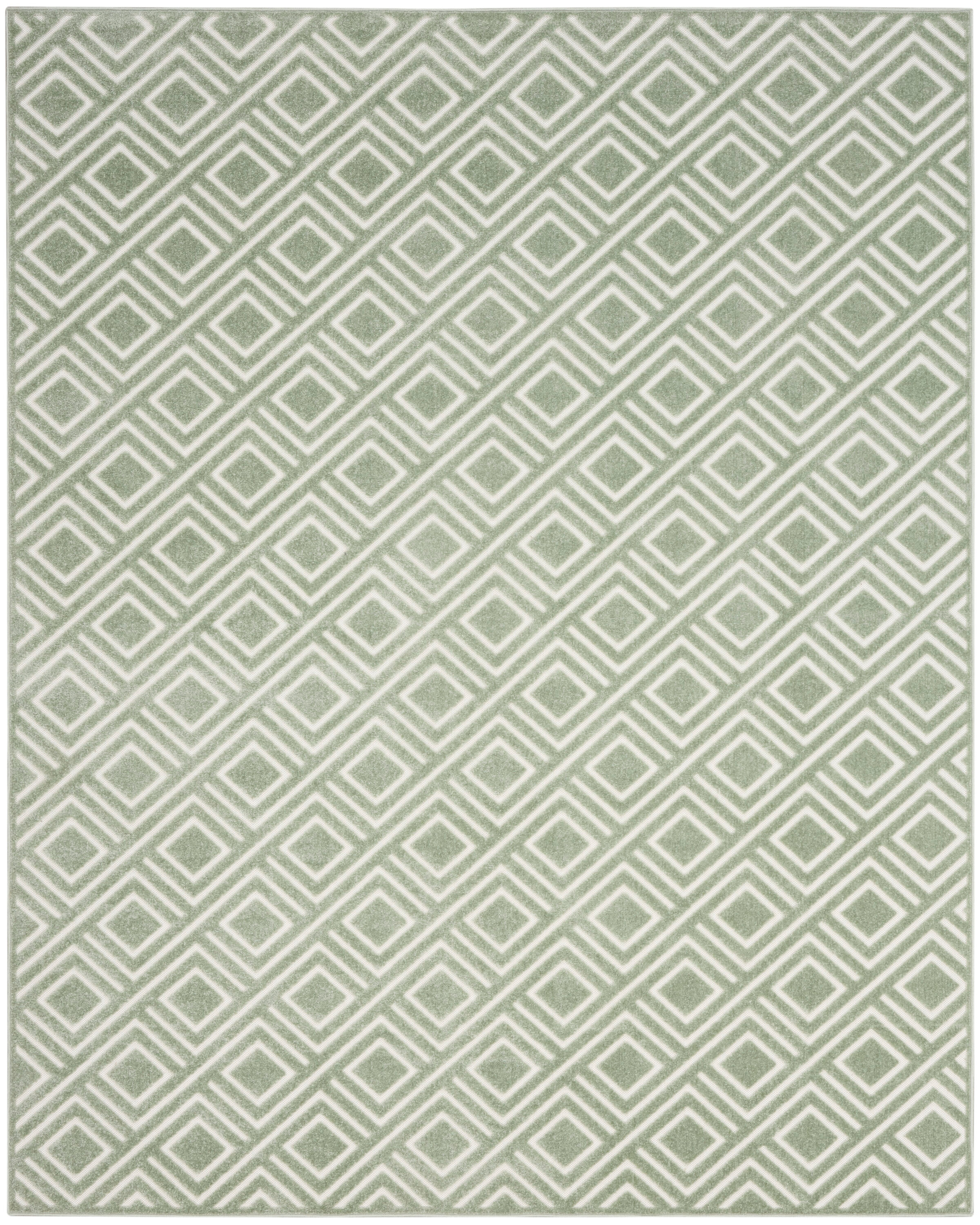 Nourison Casual 7'10" x 9'10" Green Modern Indoor Rug