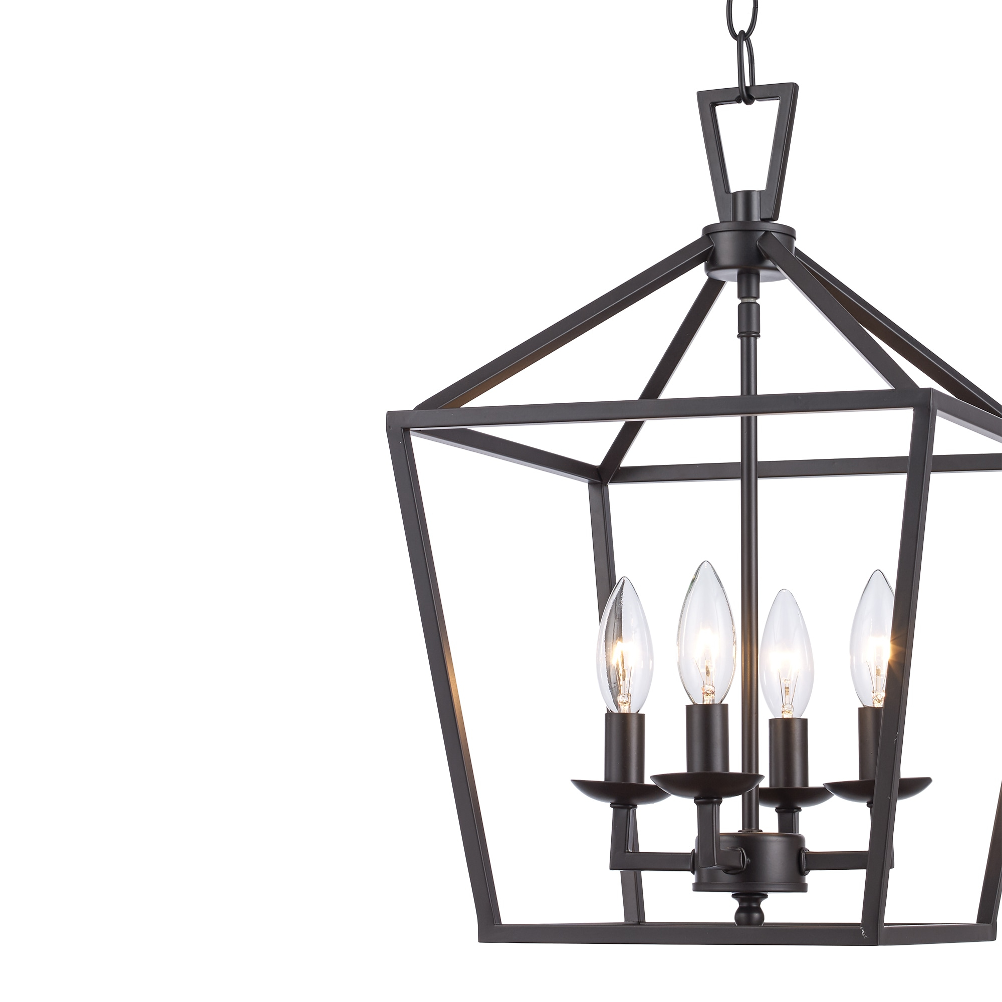 Lacey Industrial Cage 4-Light Pendant in Oil Rubbed Bronze
