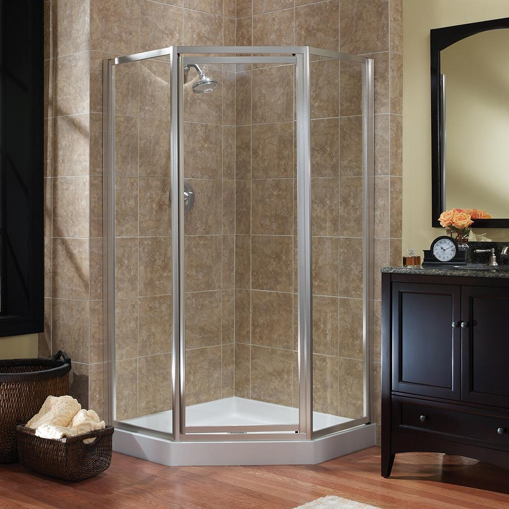 Craft + Main Tides W 70'' H Framed Neo-angle Shower Enclosure TDNA0570-OB-SV