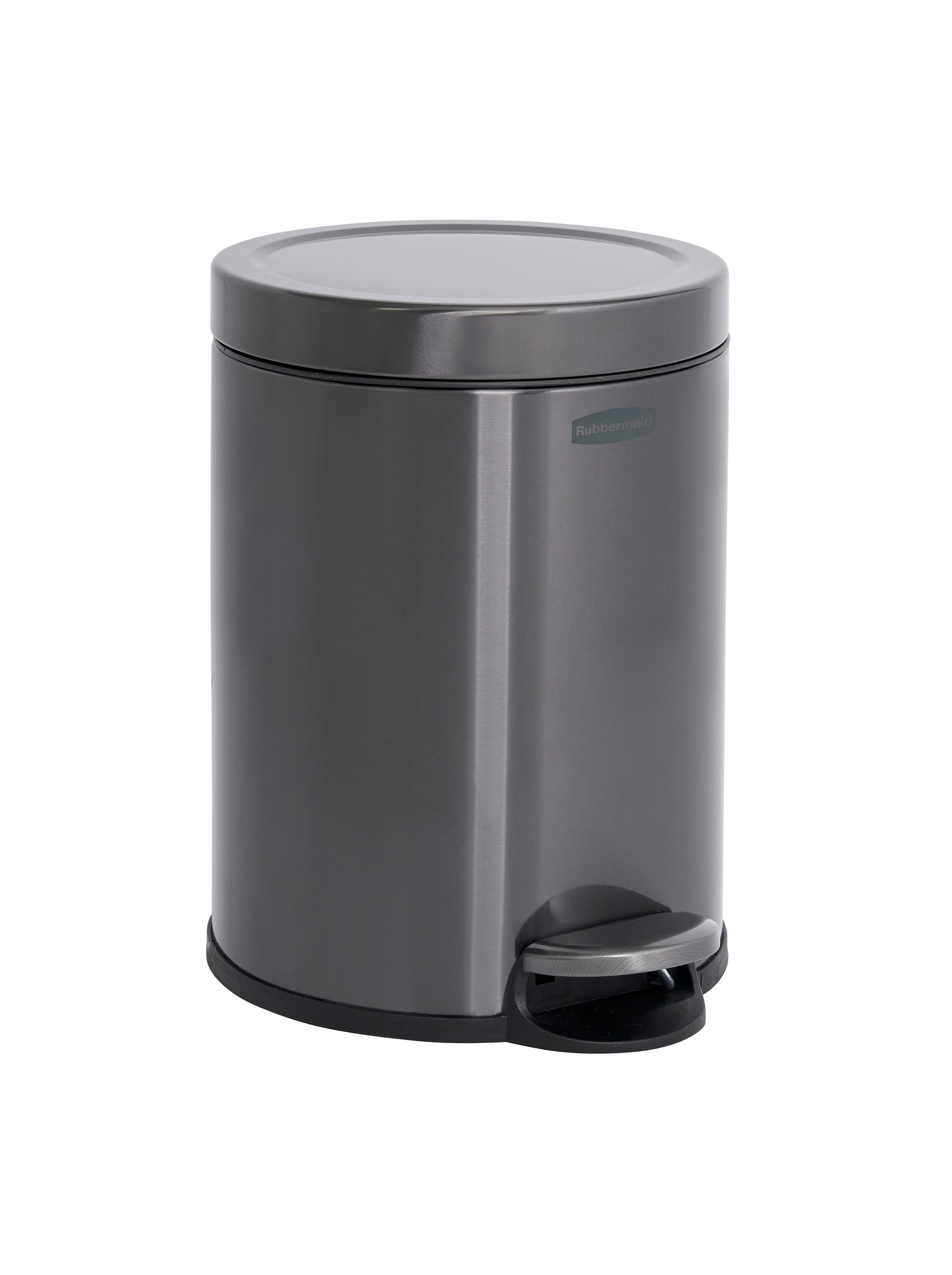Rubbermaid 1.6 Gal. Stainless Steel Round Step-On Household Metal Trash Can
