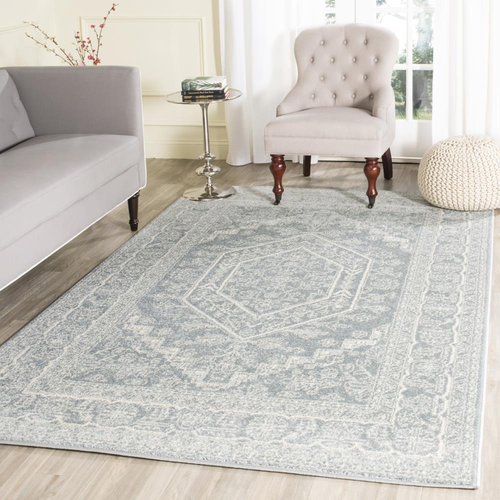 SAFAVIEH Adirondack Xavier Traditional Area Rug, Slate/Ivory, 10' x 10' Square