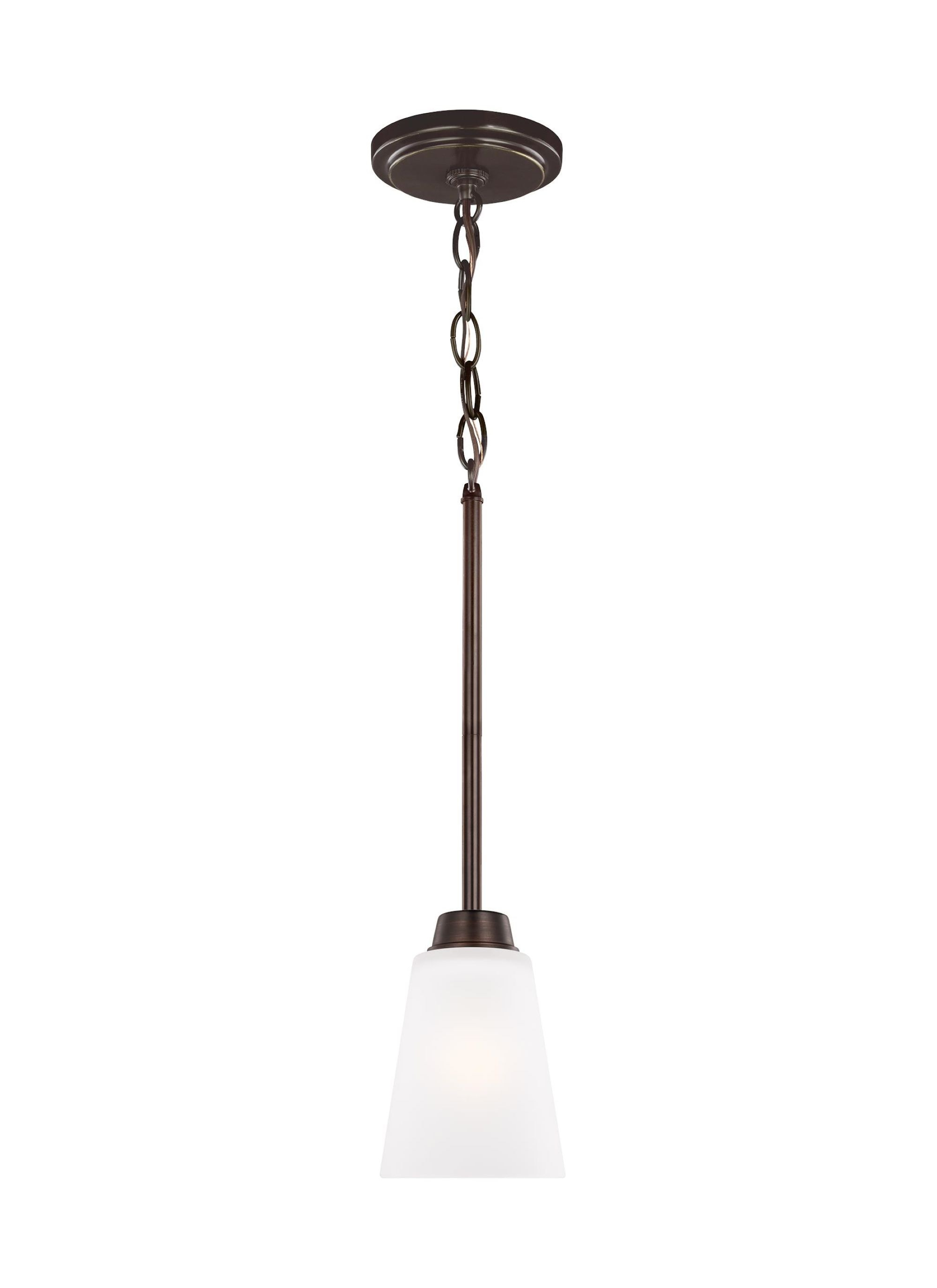 Kerrville Brushed Nickel Mini-Pendant with Satin Etched Glass