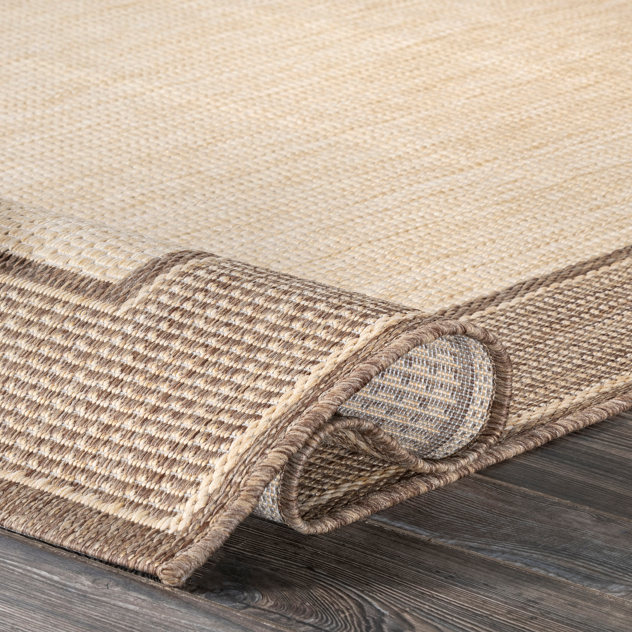nuLOOM Gris Border Indoor/Outdoor Area Rug, 7' 6" x 10' 9", Beige