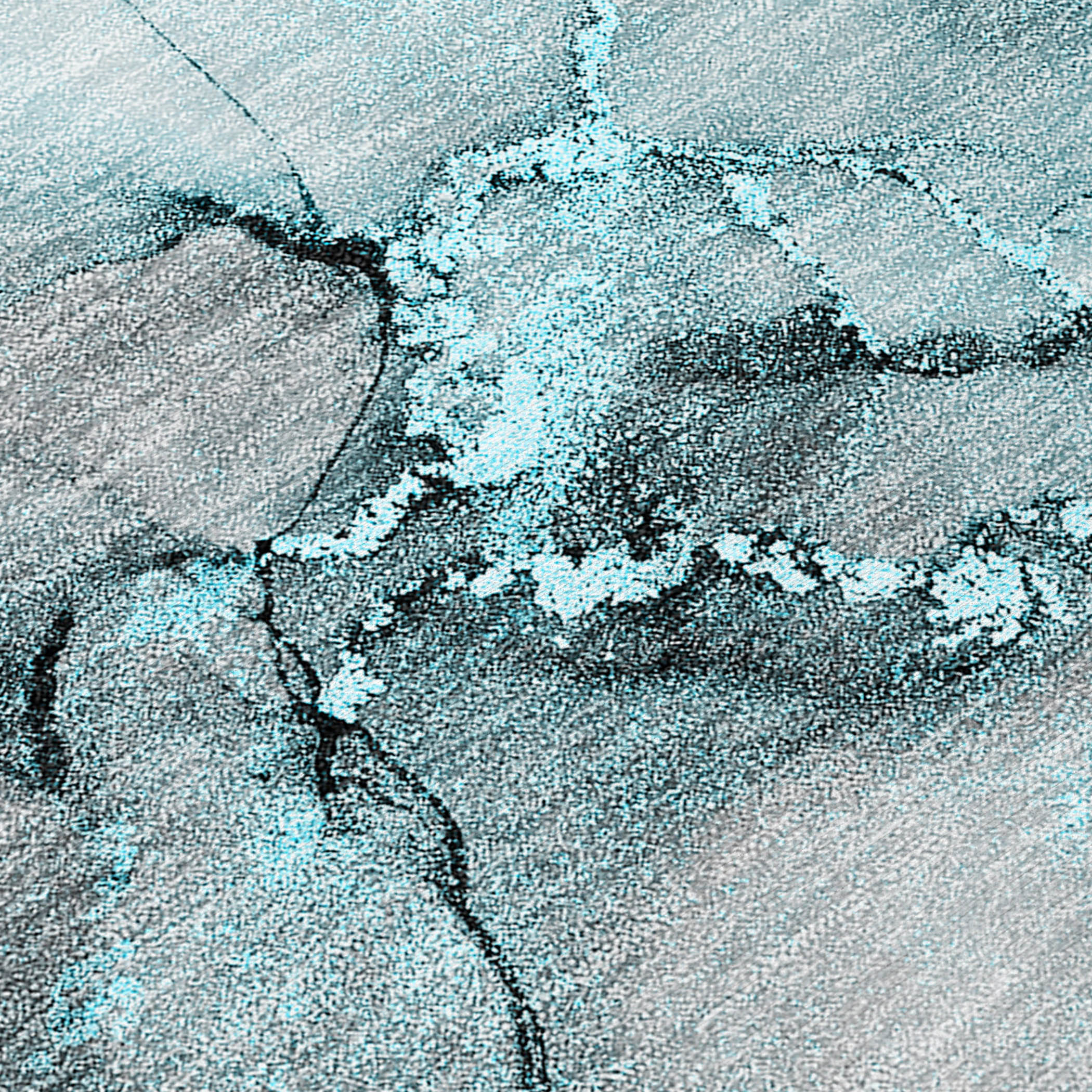 Teal and Gray Abstract Washable Synthetic Rug