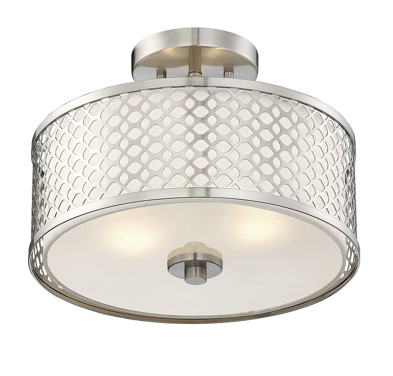 Meridian Lite Trends Meridian 2 -Light 13-in Brushed Nickel Semi Flush Mount Light