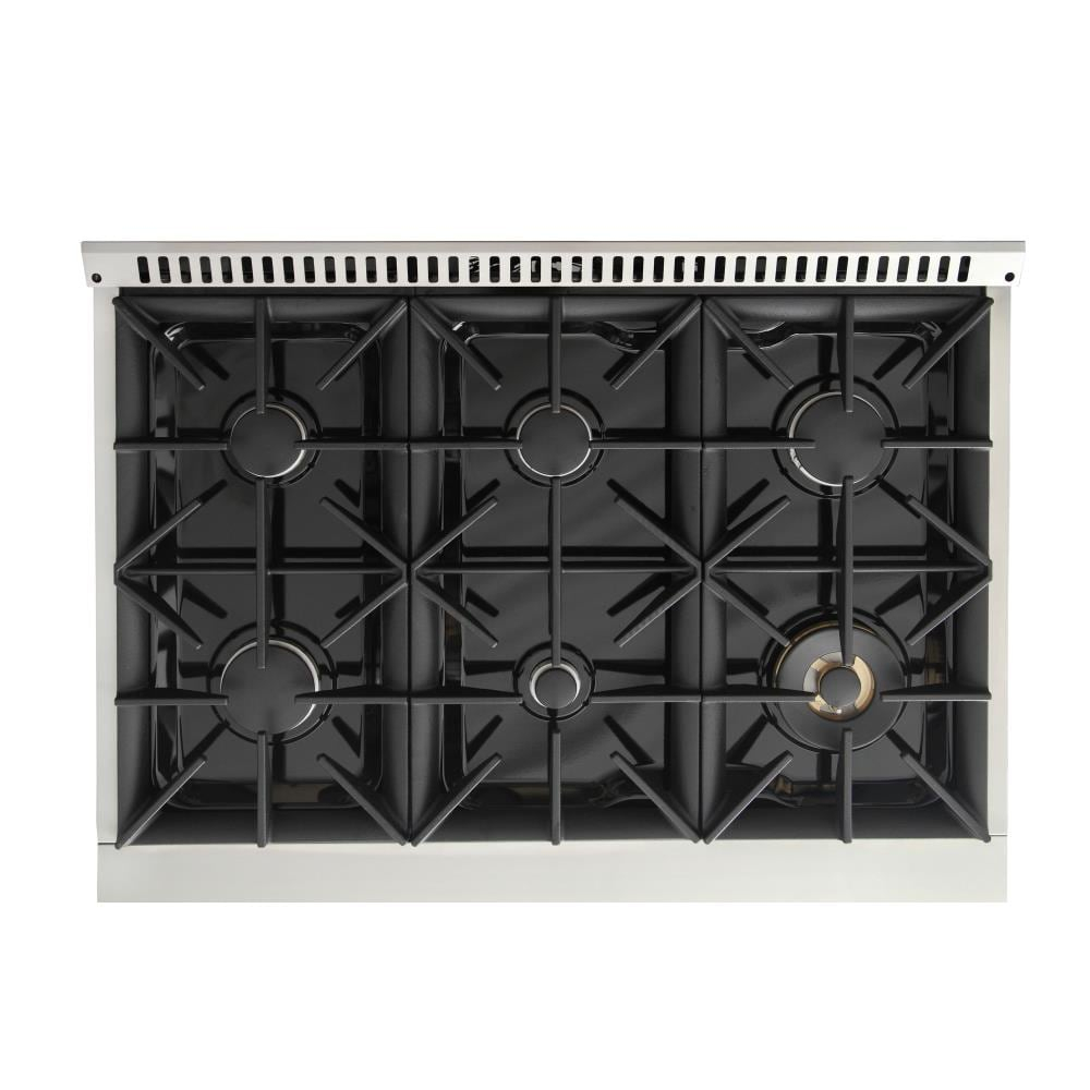 36 in. 5.2 cu. ft Dual Fuel Range for Natural Gas Sealed Burners in Green.