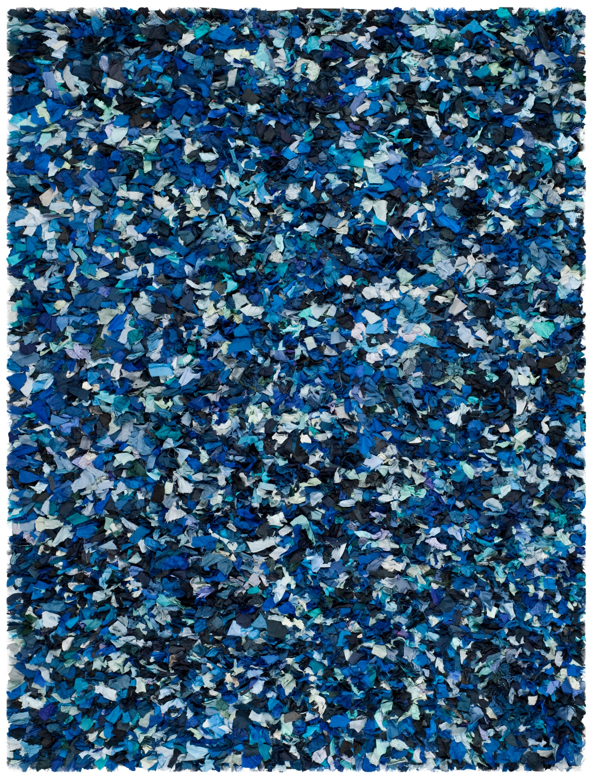 SAFAVIEH Rio Cassandra Confetti Polyester Shag Area Rug, Blue/Multi, 5' x 8'