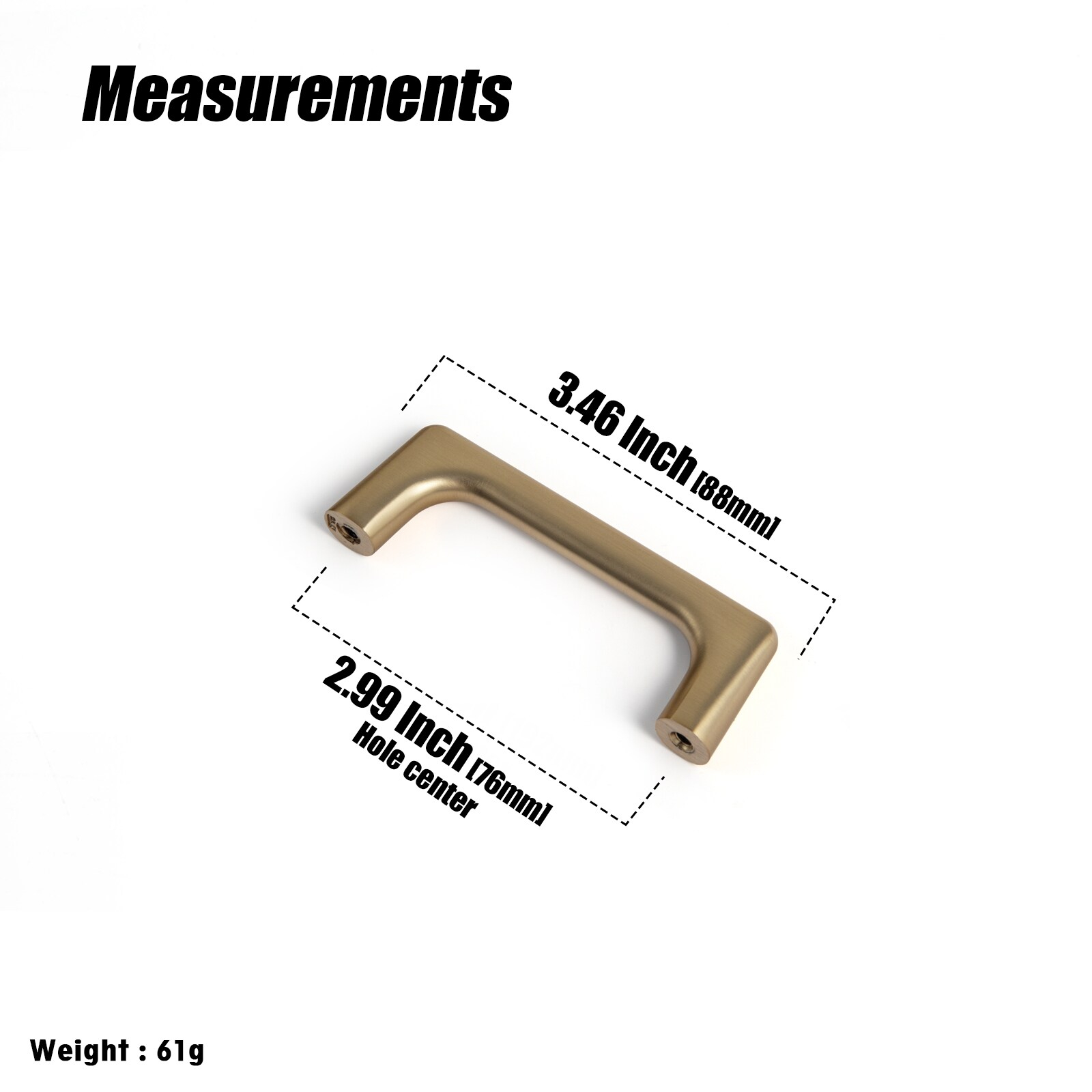 Goo-Ki Champagne Copper Cabinet Pulls with 3.8'' Hole Centers, Zinc Alloy Cabinet Handles for Dresser,Wardrobe,Cupboard- 6 Pack……