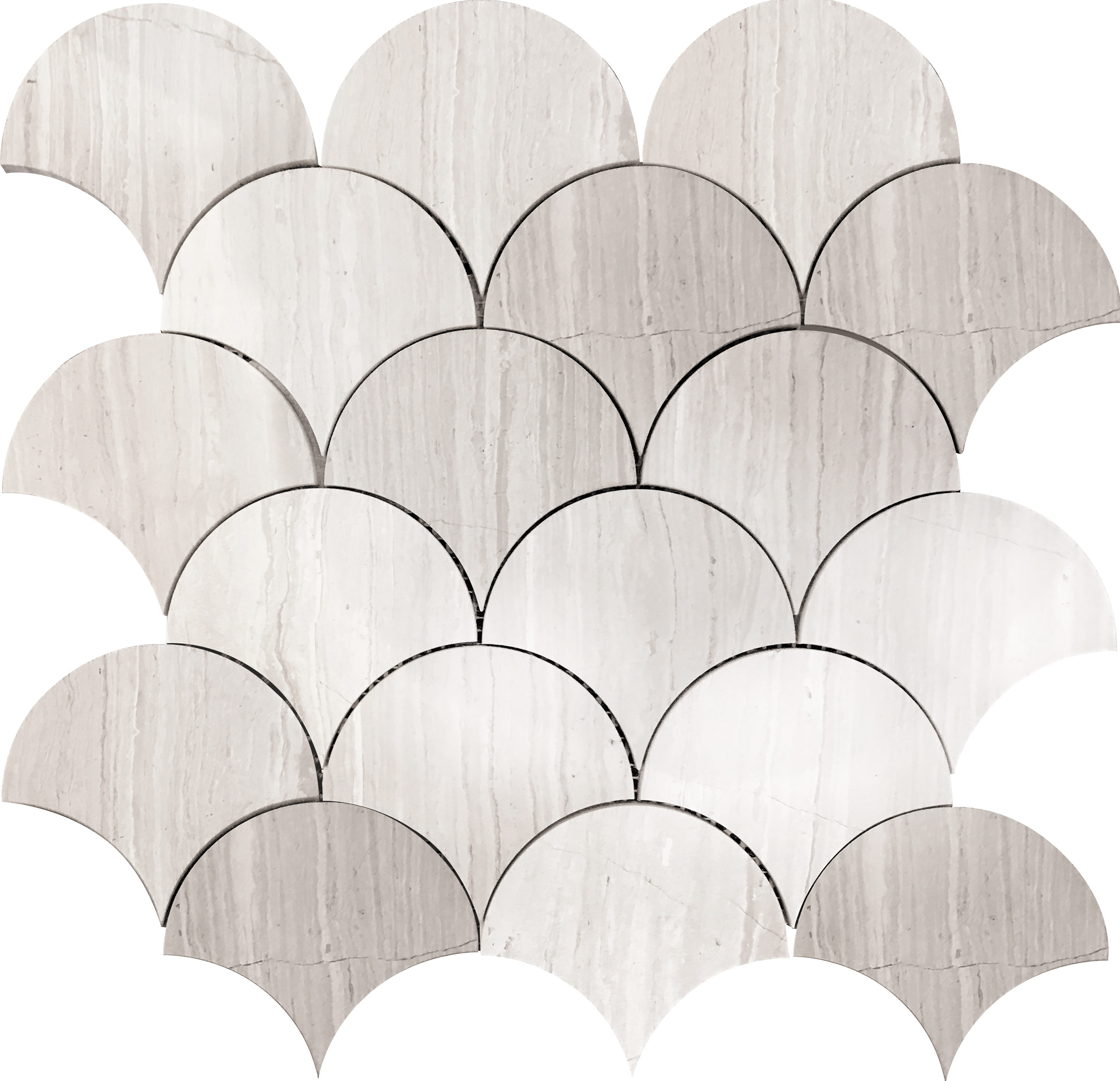 Apollo Tile    Gray 11.8-in. x 11.8-in. Scalloped Polished Marble Mosaic Floor and Wall Tile (4.83 Sq ft/case)