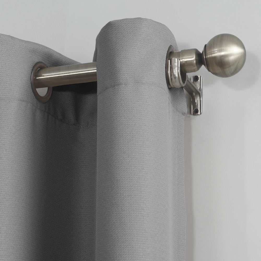 No. 918 Sora Casual Textured Semi-Sheer Grommet Curtain Panel, 40"x63", Gray