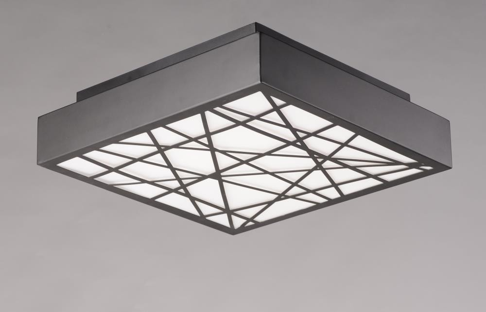Et2 E20645-61 Intersect 16" Wide Integrated Led Flush Mount Square Ceiling Fixture - Black
