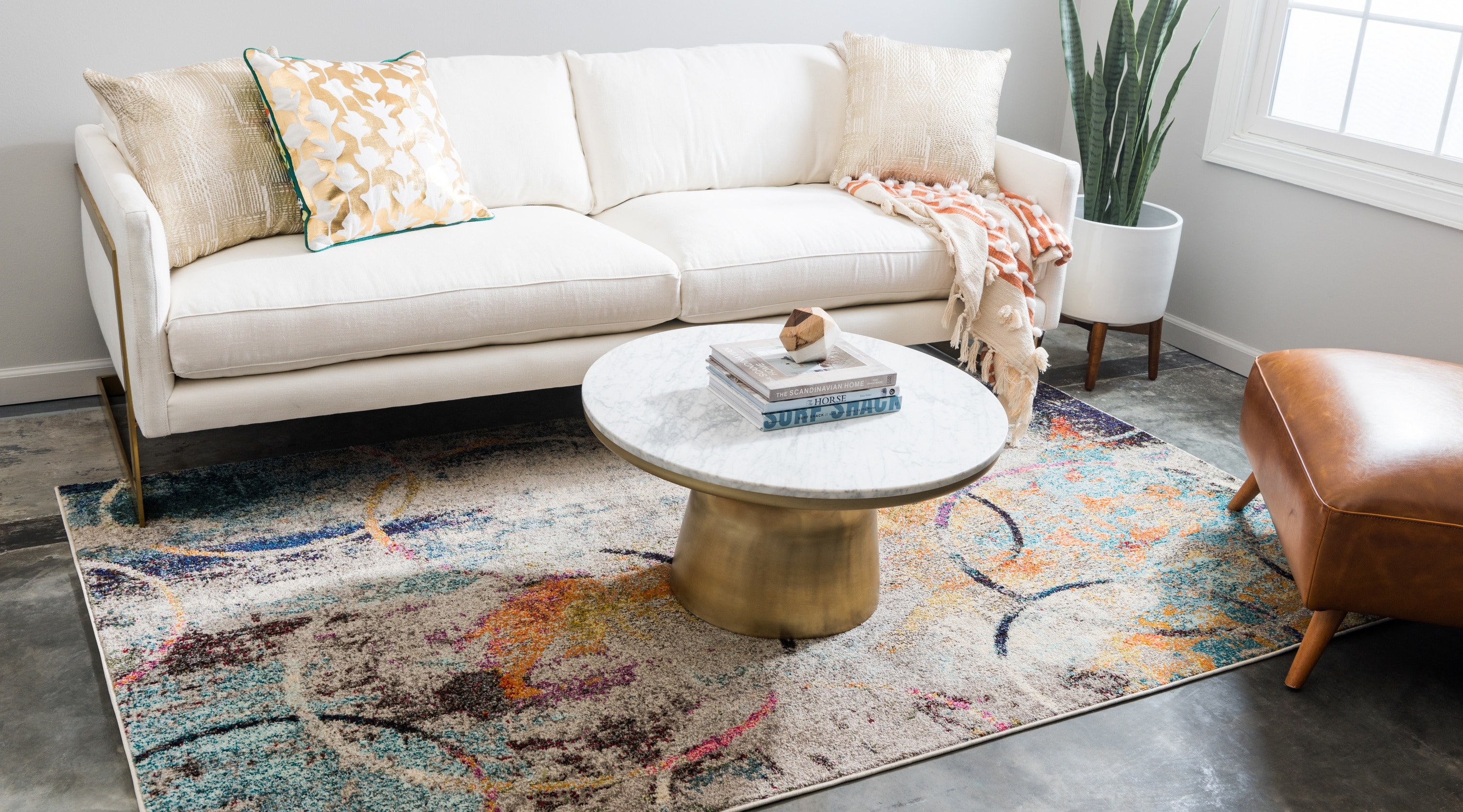 8' x 10' Vibrant Abstract Multi Synthetic Area Rug
