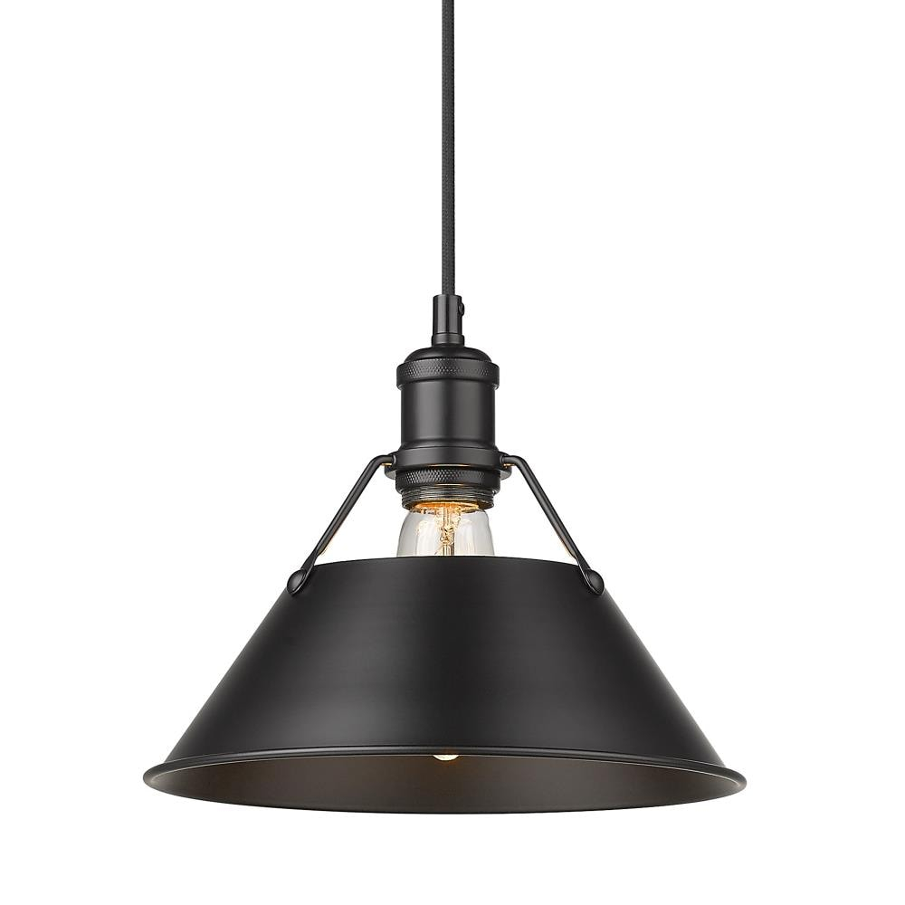 Golden Lighting Orwell 1-Light Pendant in Matte Black
