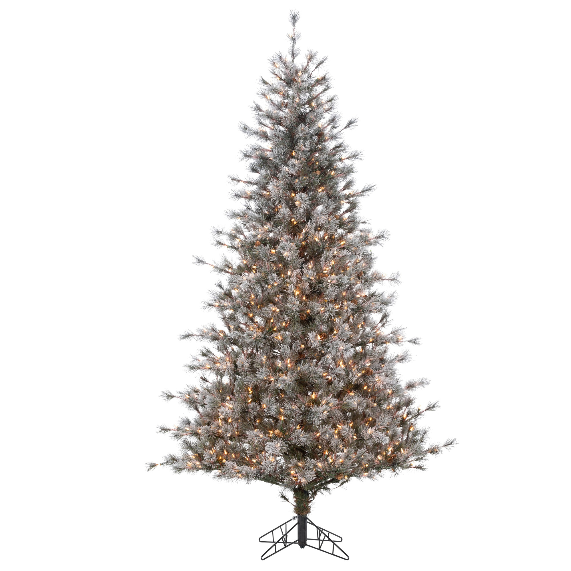 Gerson 7.5 ft. Pre Lit Clear Incandescent Lightly Flocked Hard Needle Scotch Pine