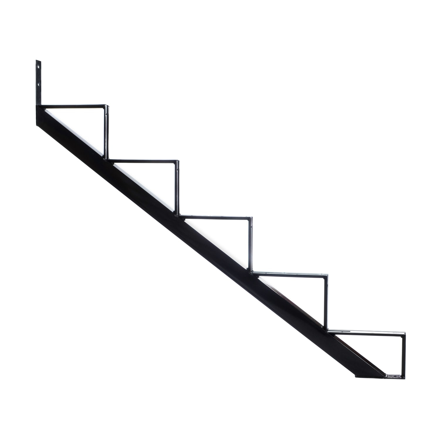Black Painted Steel 5-Step Outdoor Stair Stringer