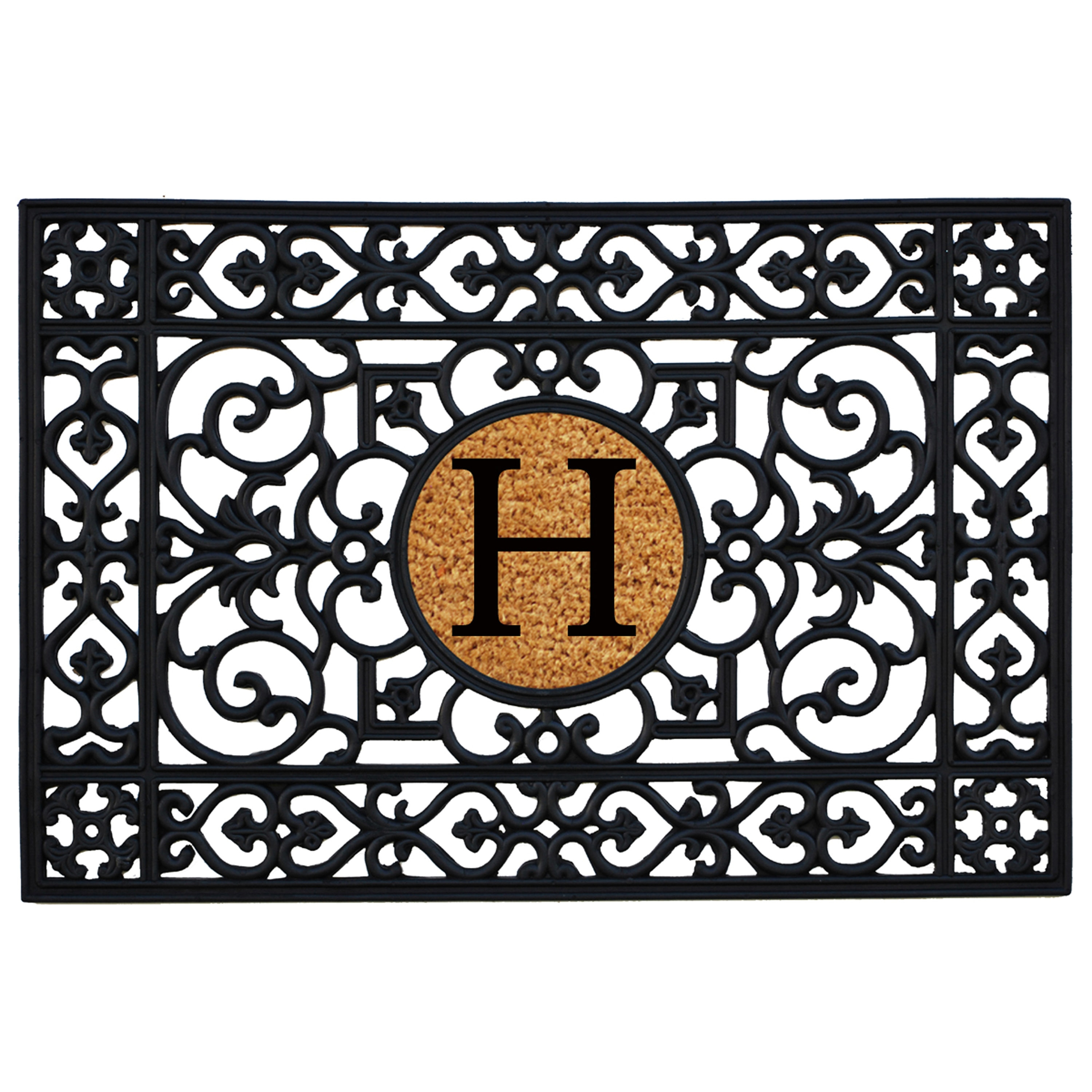 Calloway Mills Rubber Monogram Outdoor Doormat 2' x 3' (Letter H)