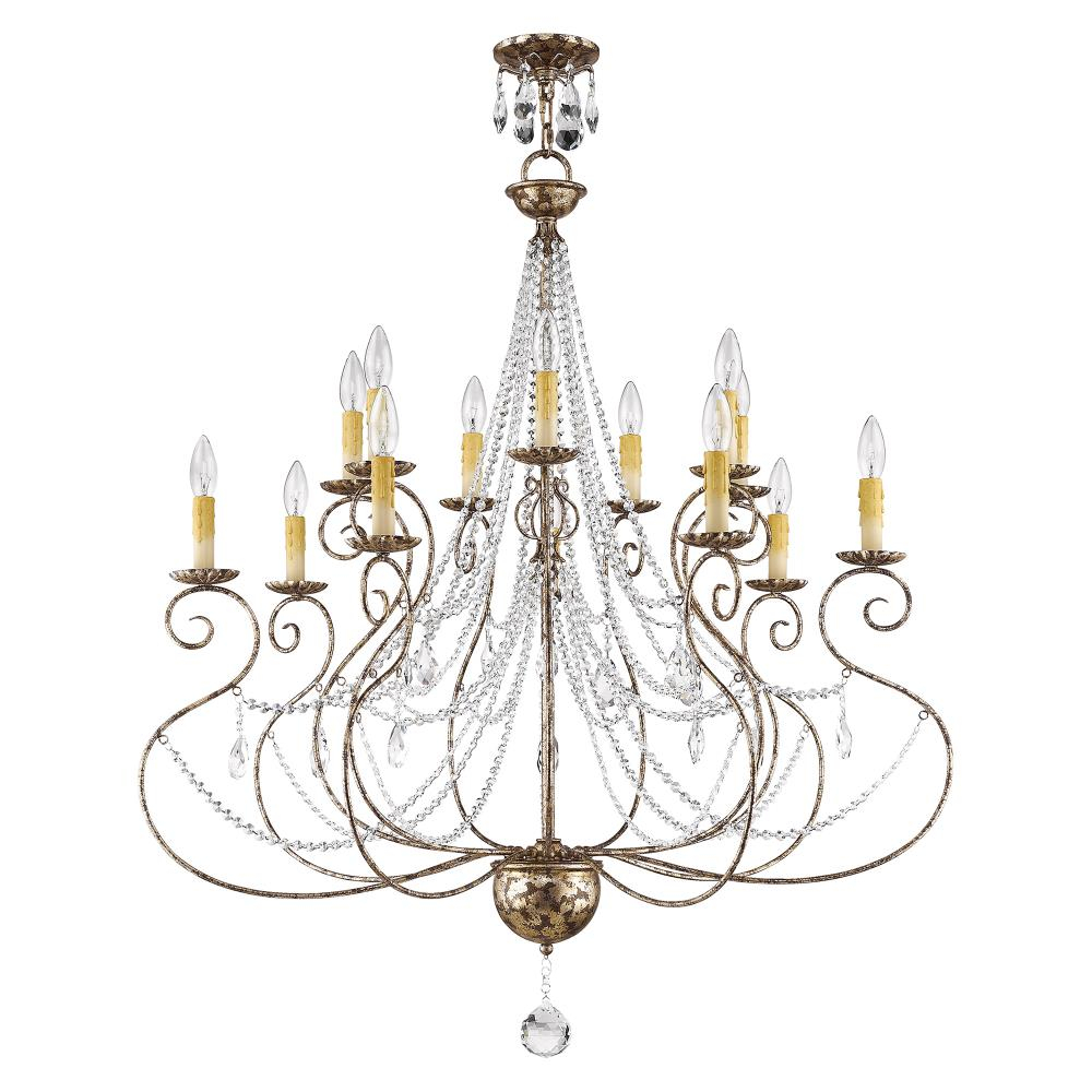 Isabella European Bronze 14-Light Crystal Chandelier