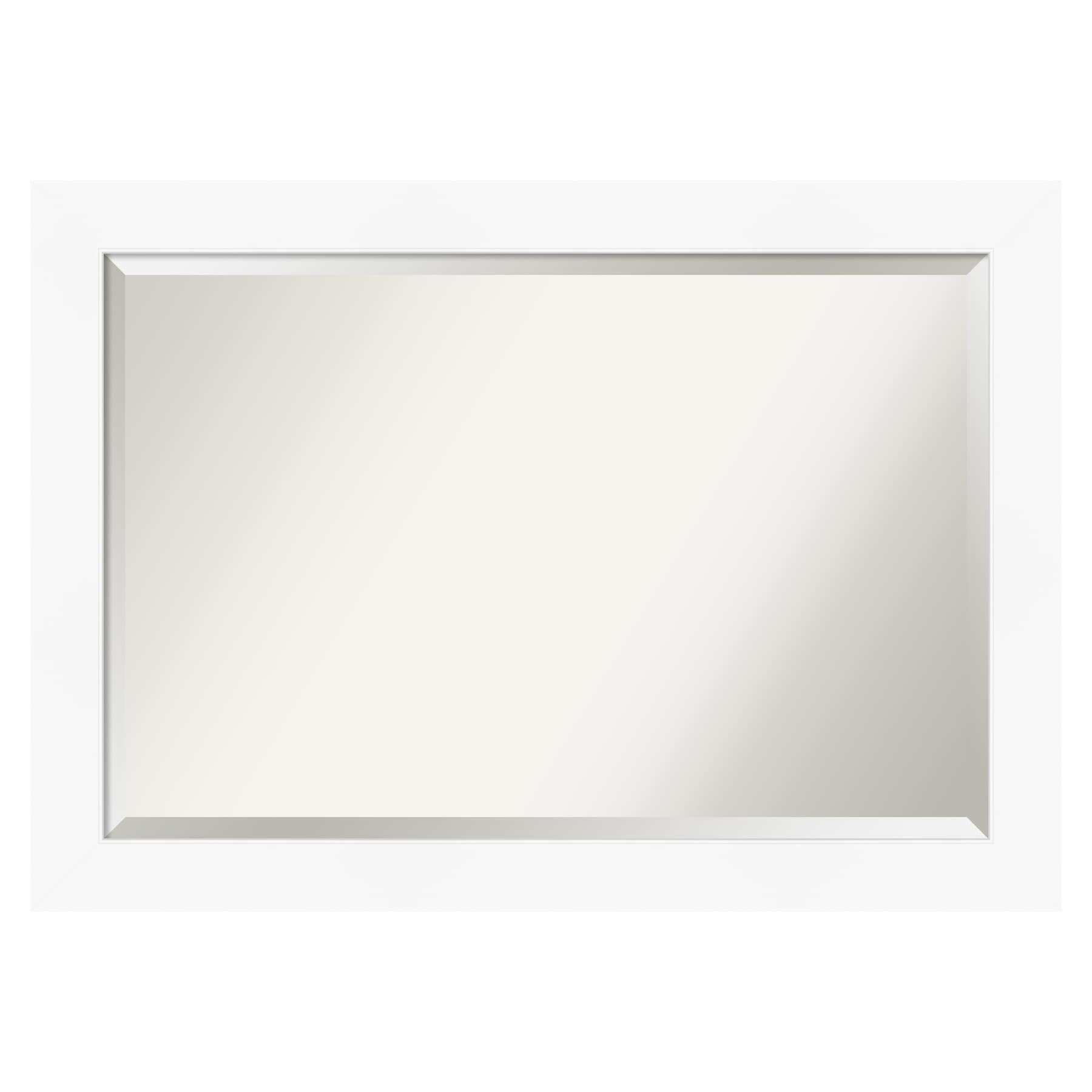 Amanti Art Beveled Bathroom Wall Mirror - Cabinet White Frame Outer Size: 41 x 29 in