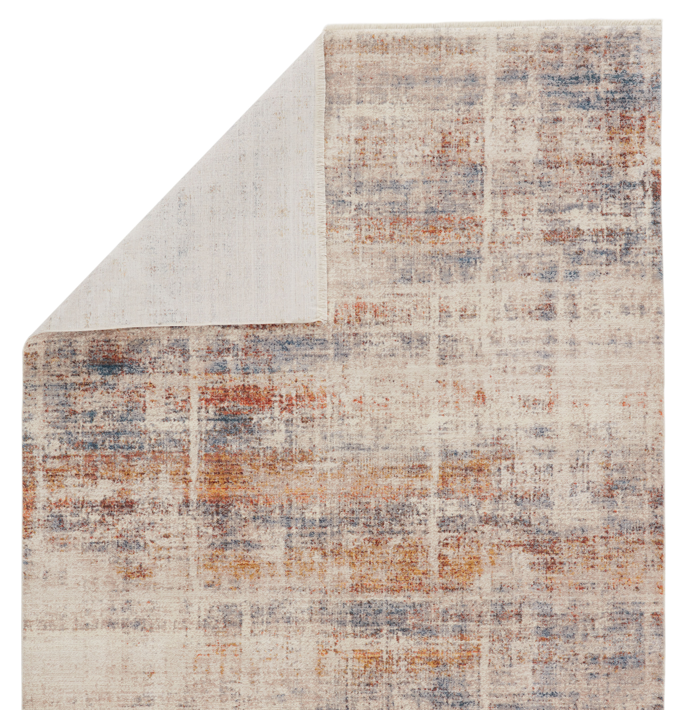 Reversible Terra Abstract Blue and Tan Synthetic Area Rug 9'4"