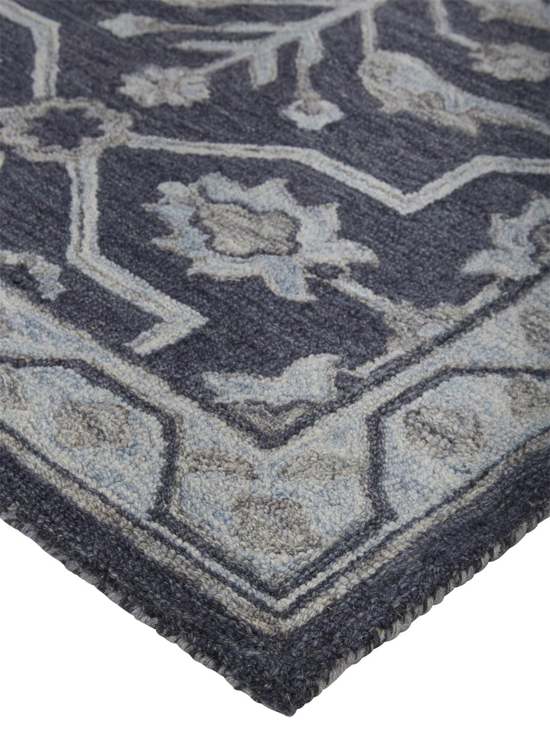 Room Envy Faris 4 x 6 (ft) Tufted Wool Odyssey Gray/Light Gray Rectangular Indoor Floral/Botanical Global Area rug
