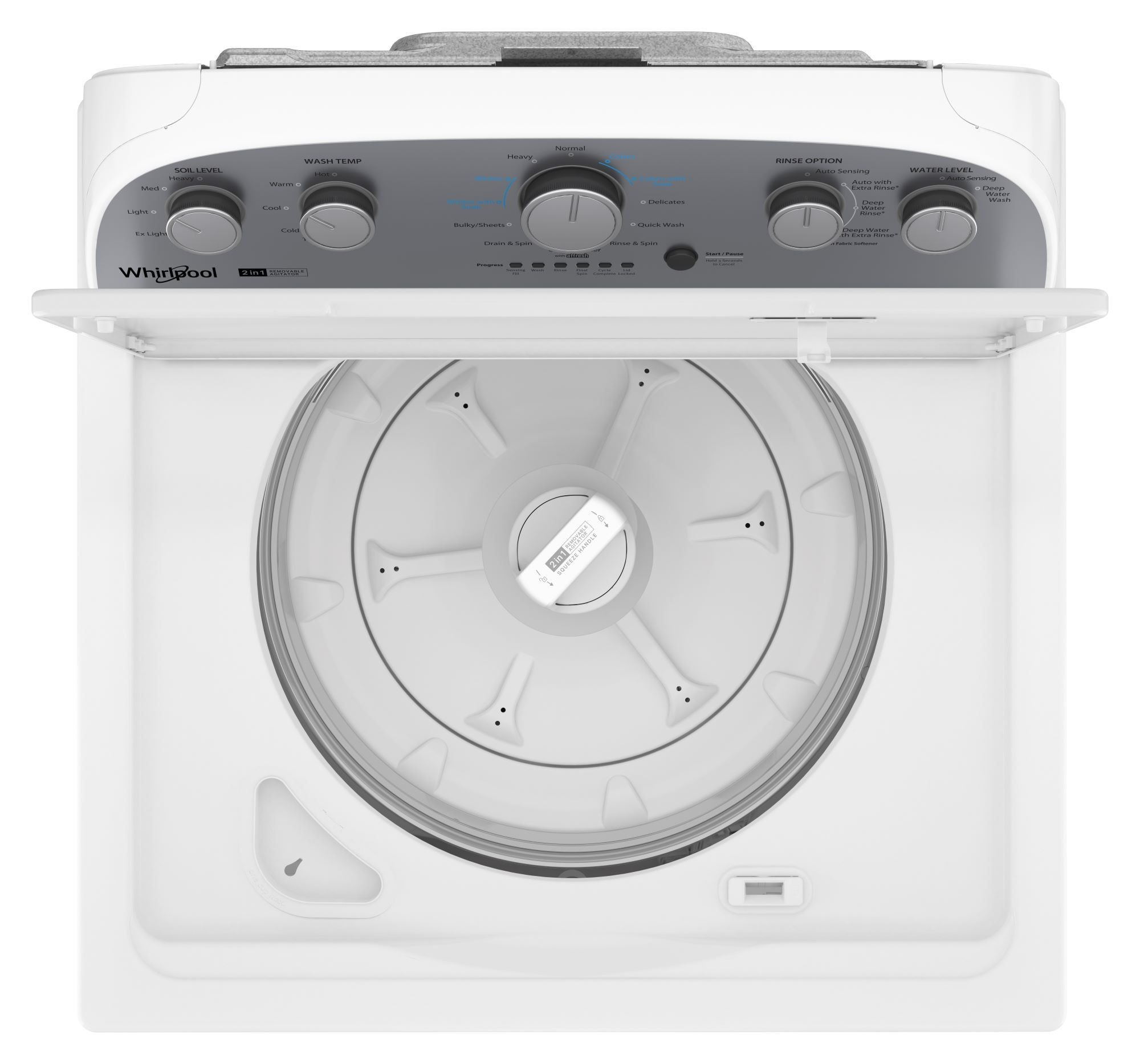 Whirlpool® Brand New WTW4957PW, 3.8-3.9 Cu. Ft. 2 in 1 Top Load Washer with Removable Agitator Capacity 3.8 Cu ft