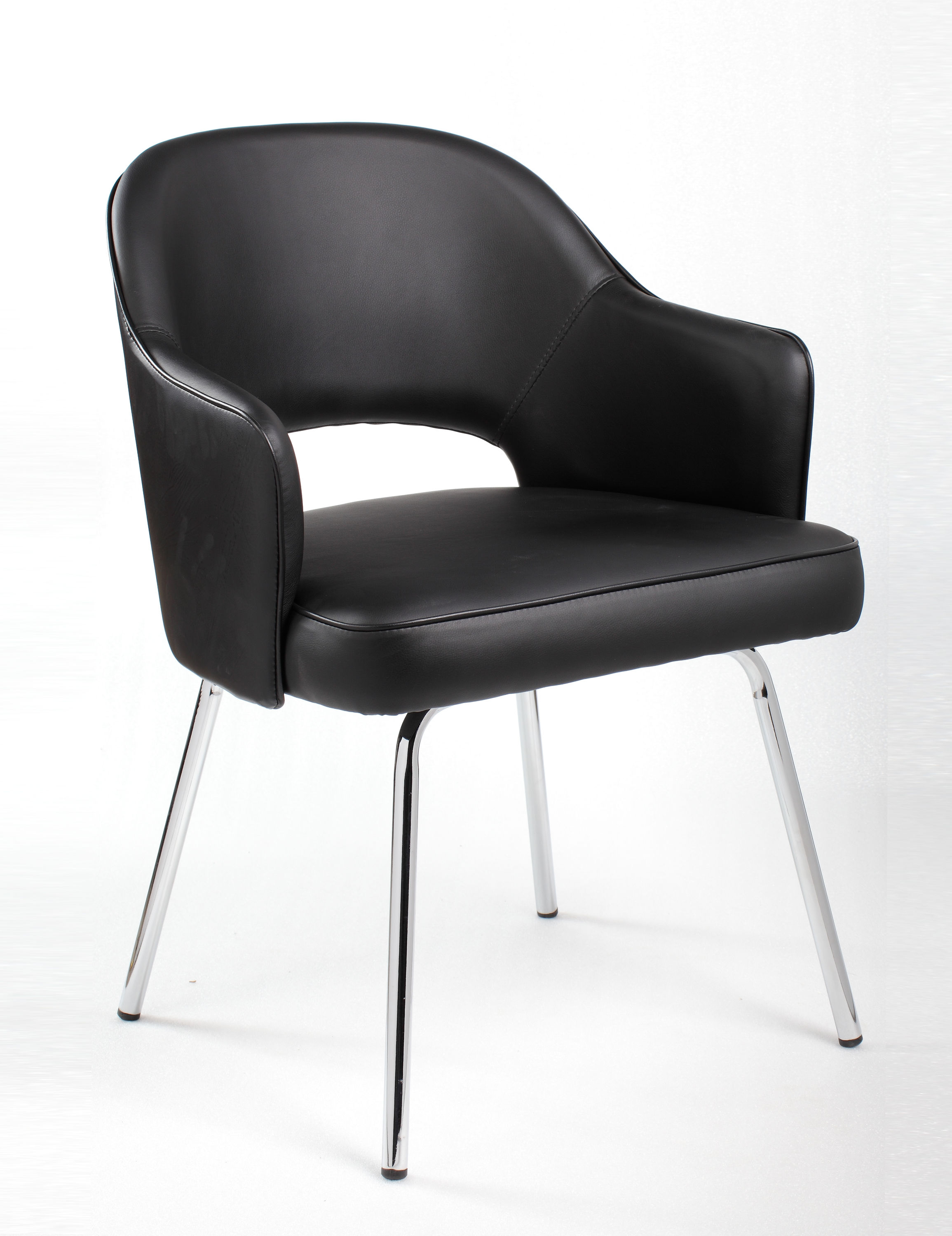 Boss Black Vinyl Guest Chair