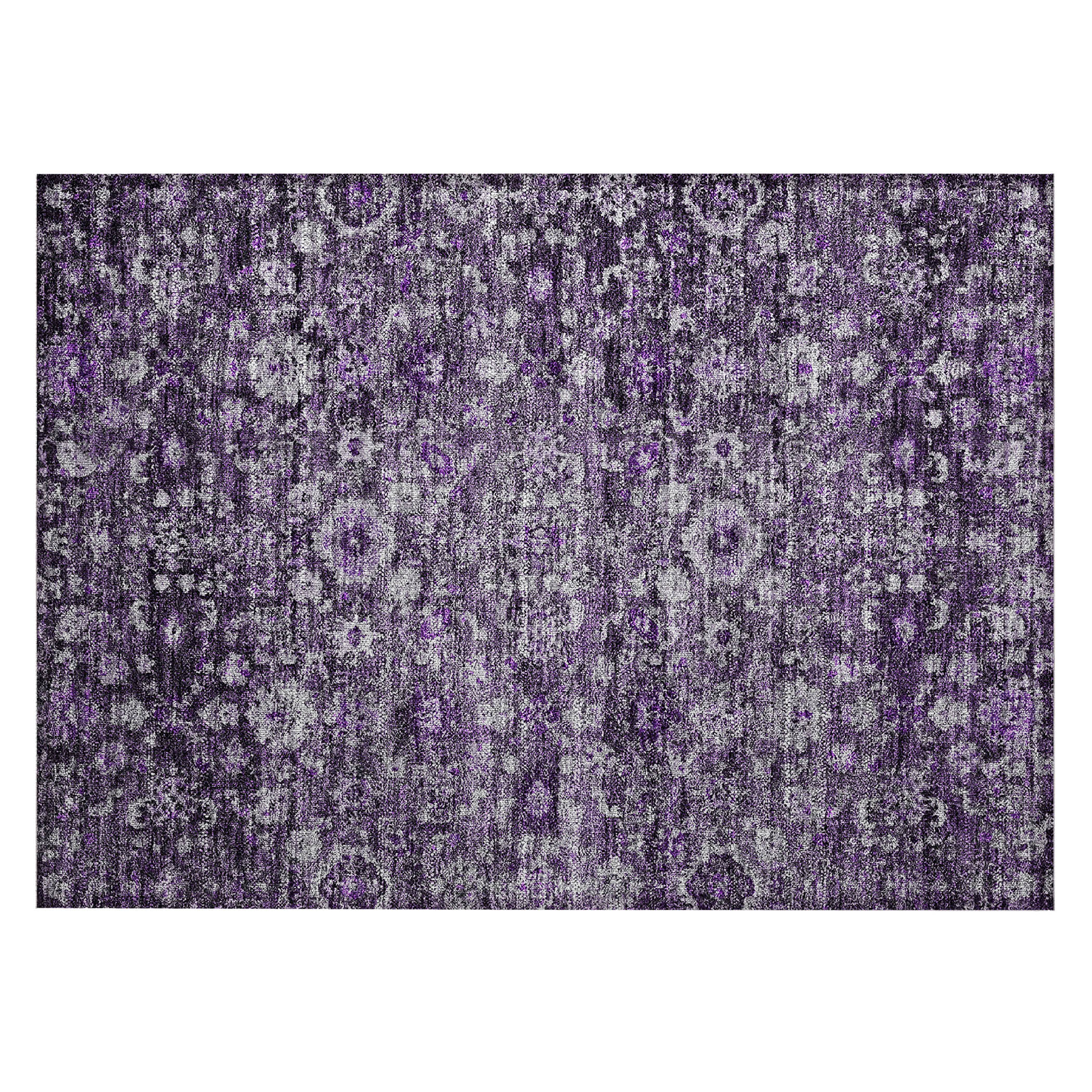 Addison Rugs Chantille ACN651 Purple 1'8" x 2'6" Indoor Outdoor Area Rug, Easy Clean, Machine Washable, Non Shedding, Bedroom, Living Room, Dining Room, Kitchen, Patio Rug
