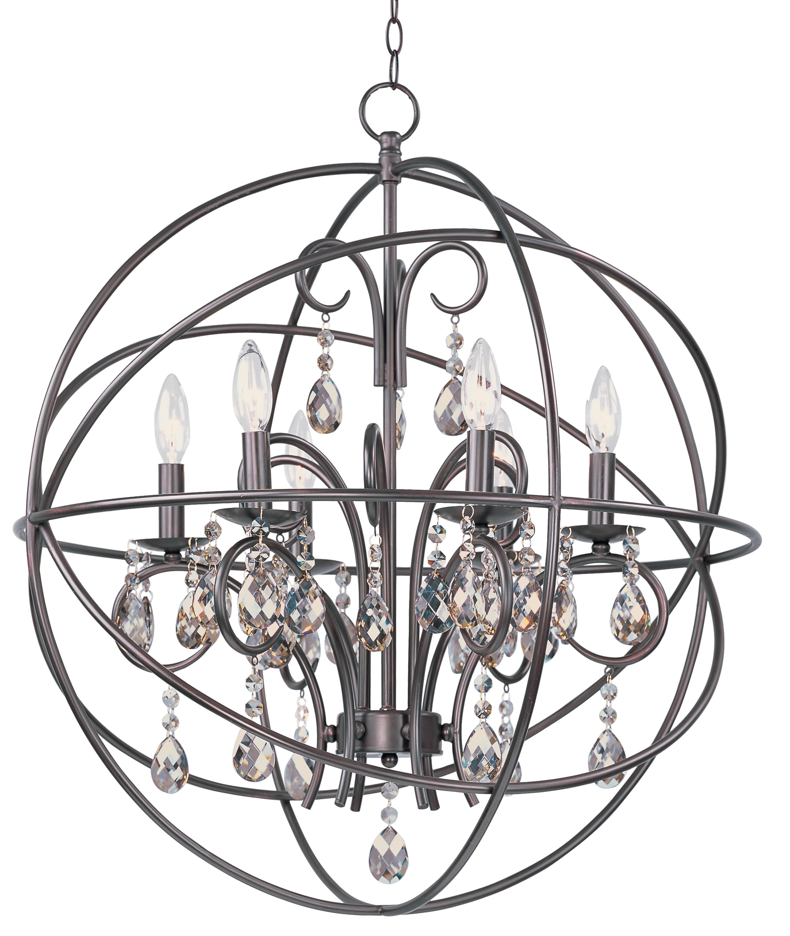 -Six Light Chandelier in Modern Style-25 inches Wide By 28 inches High-Oil Rubbed Bronze Finish Bailey Street Home 93-Bel-1251756