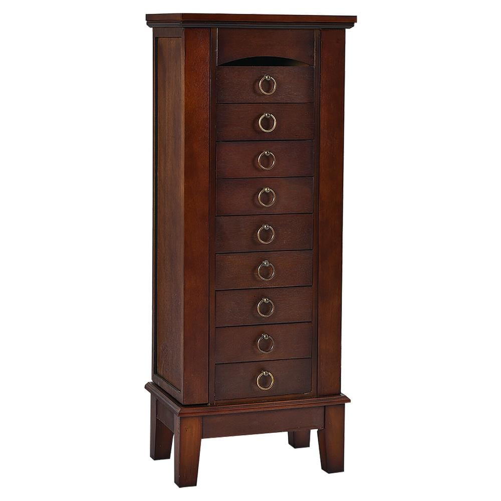 Costway Wood Jewelry Cabinet Armoire Storage Box Chest Stand Organizer Indoor Bedroom